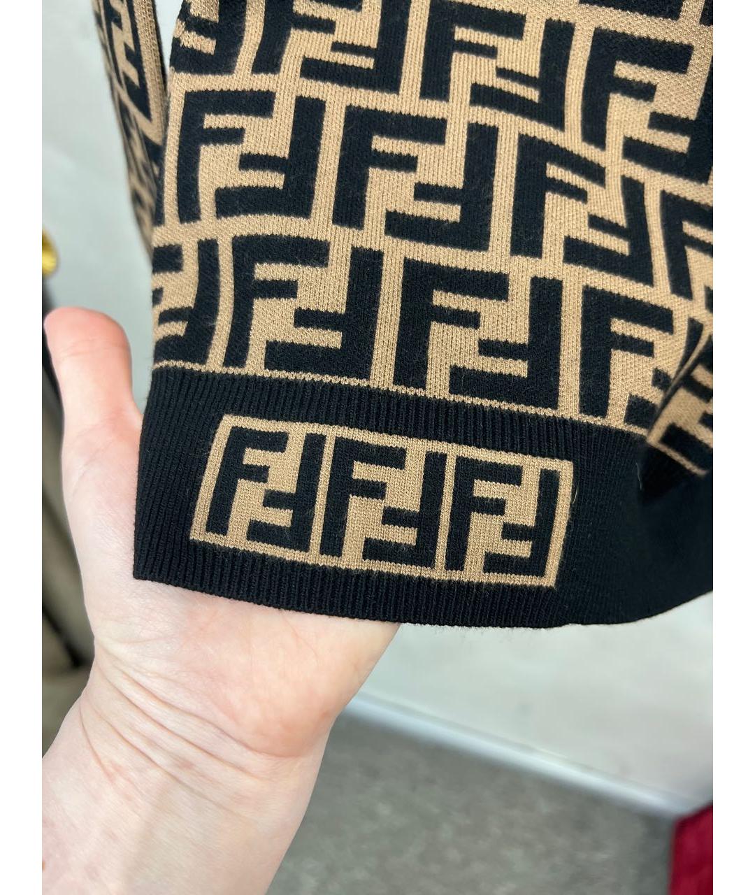 FENDI Коричневый вискозный джемпер / свитер, фото 4