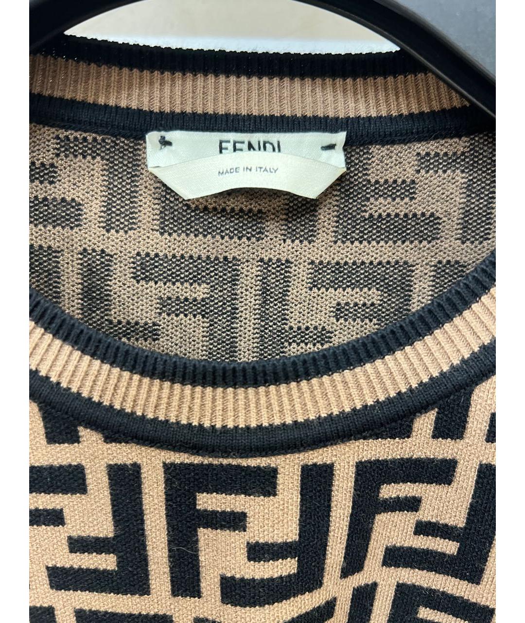 FENDI Коричневый вискозный джемпер / свитер, фото 3