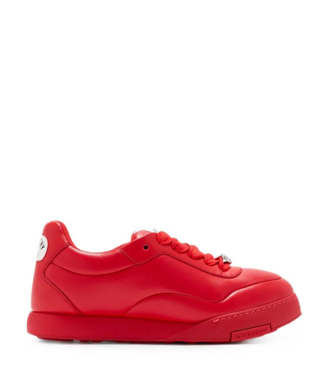 GIVENCHY Красные кожаные низкие кроссовки / кеды, фото 1