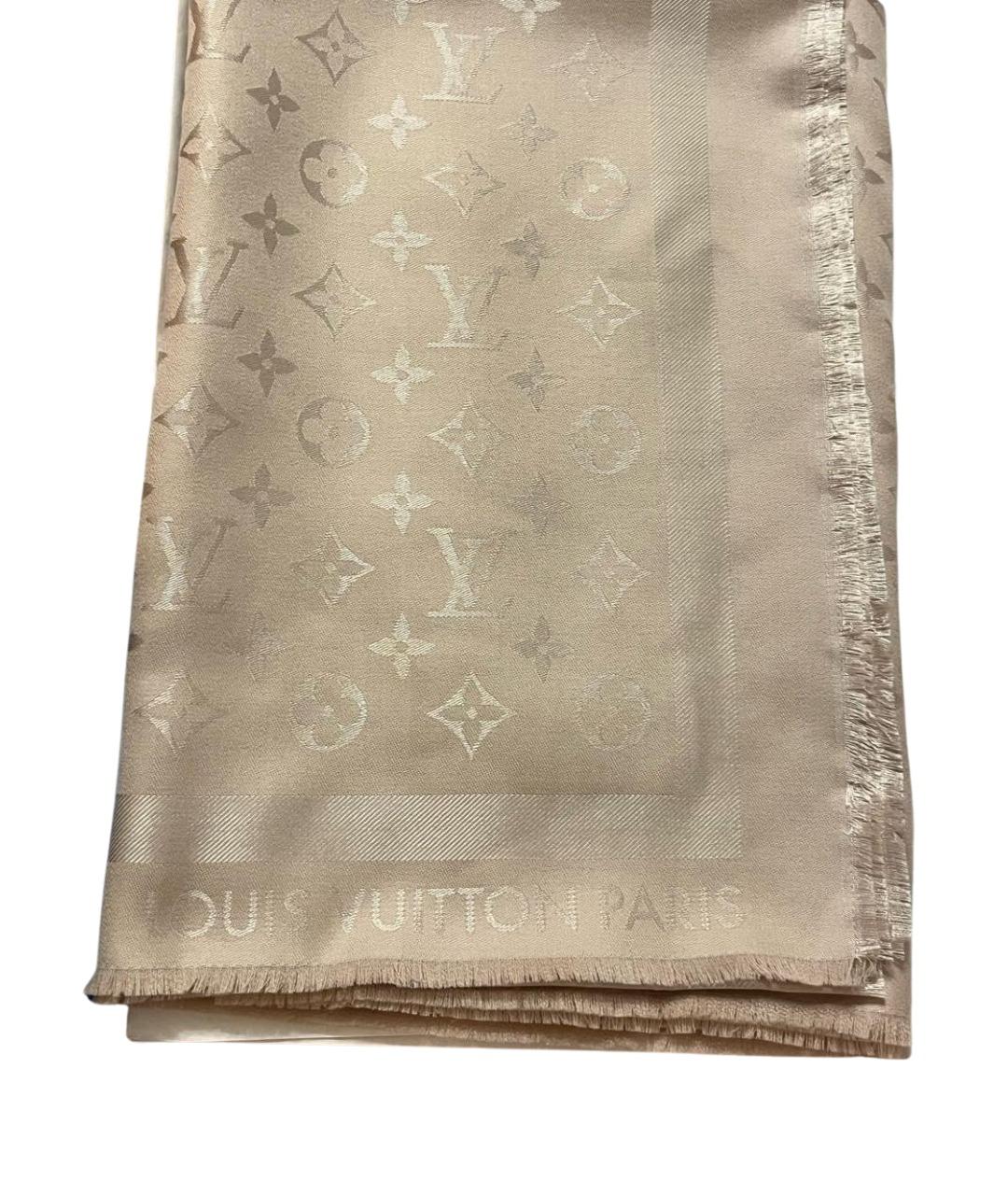 LOUIS VUITTON Бежевый шерстяной платок, фото 1