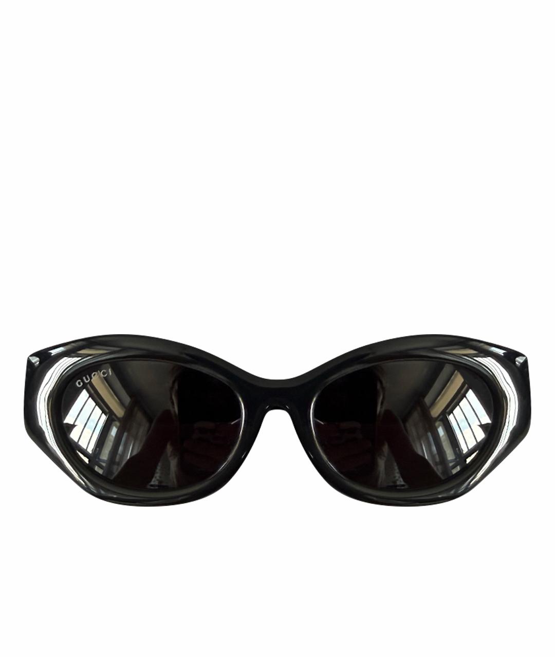 GUCCI Антрацитовые пластиковые солнцезащитные очки, фото 1
