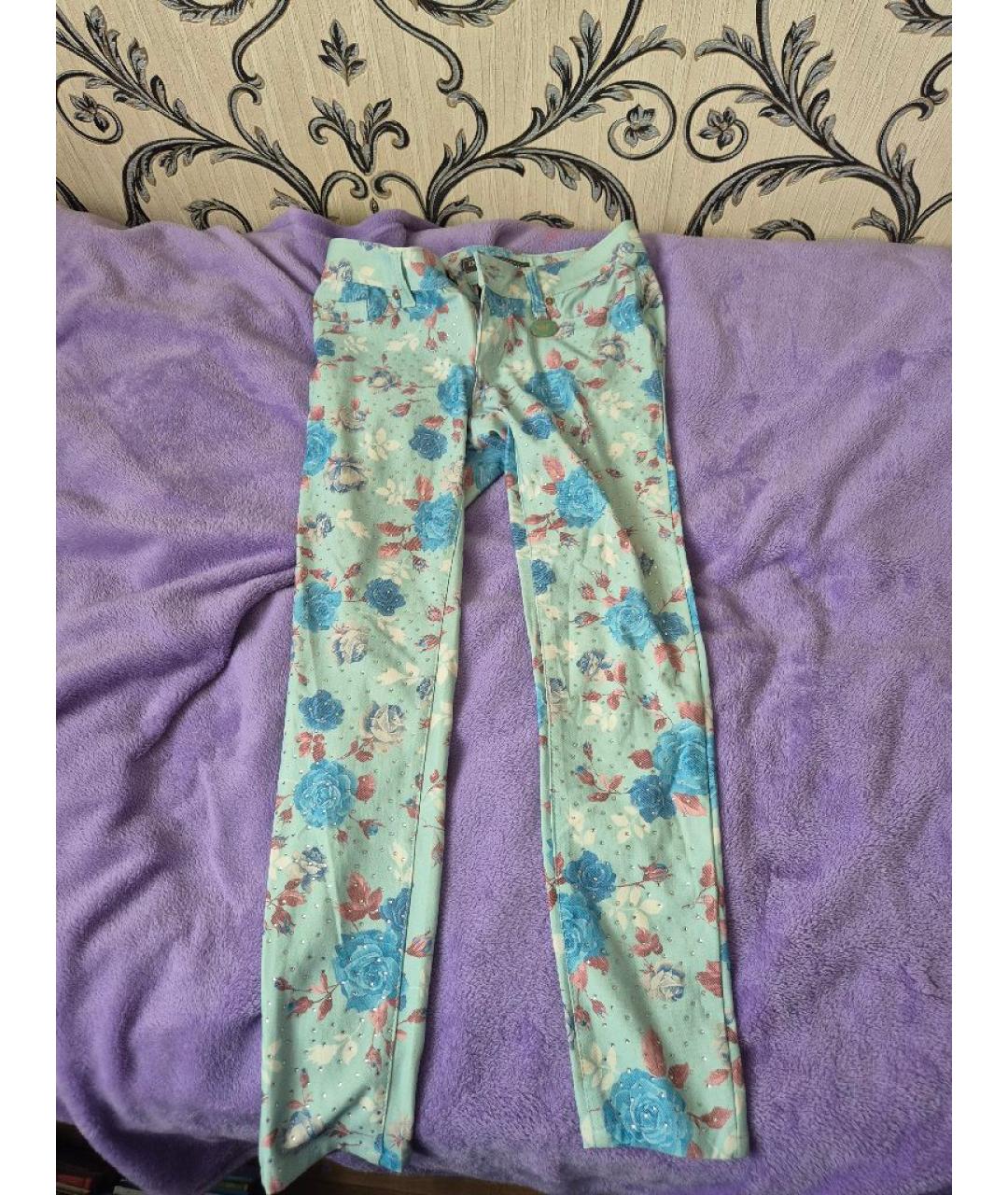 EMPORIO ARMANI Голубые хлопковые брюки узкие, фото 6