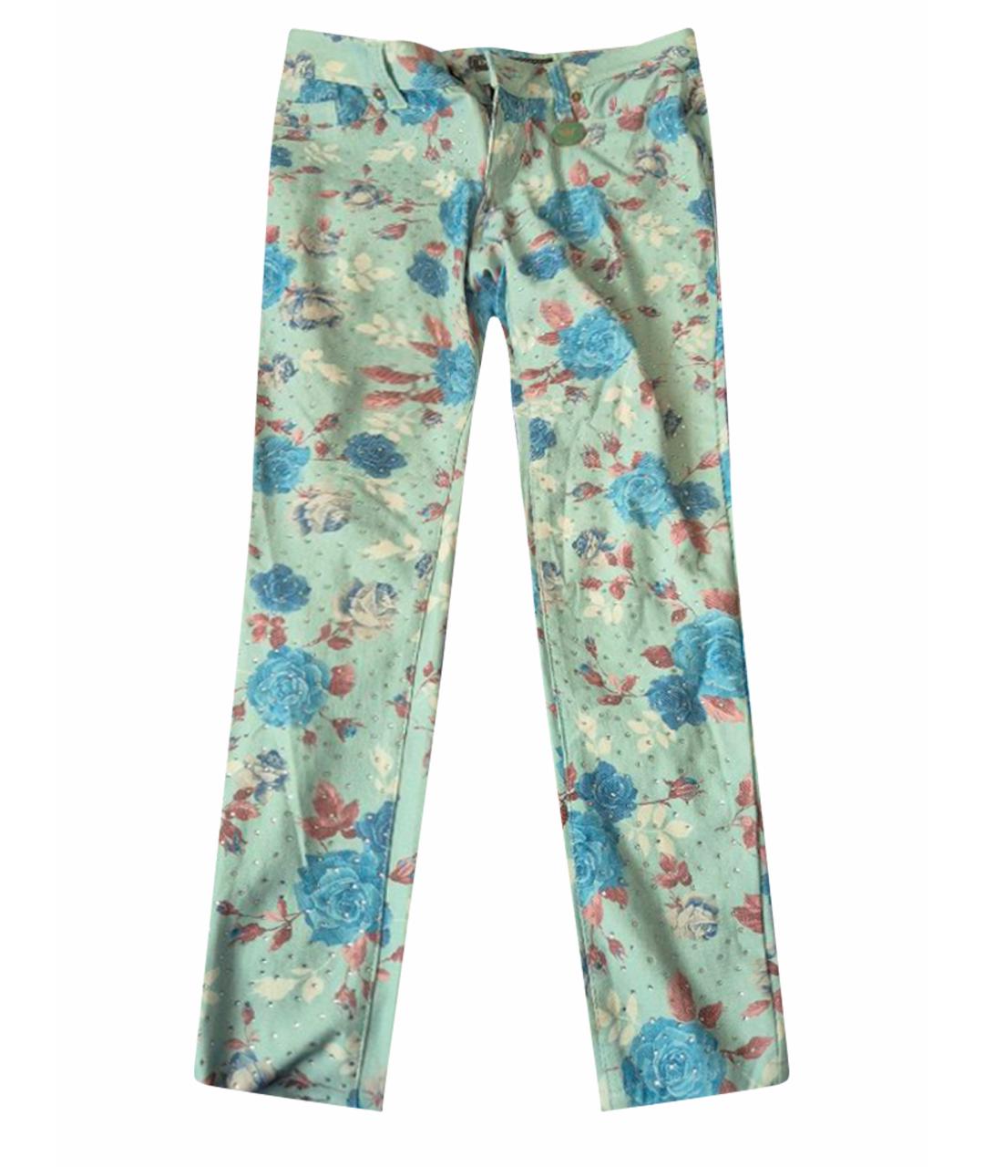 EMPORIO ARMANI Голубые хлопковые брюки узкие, фото 1