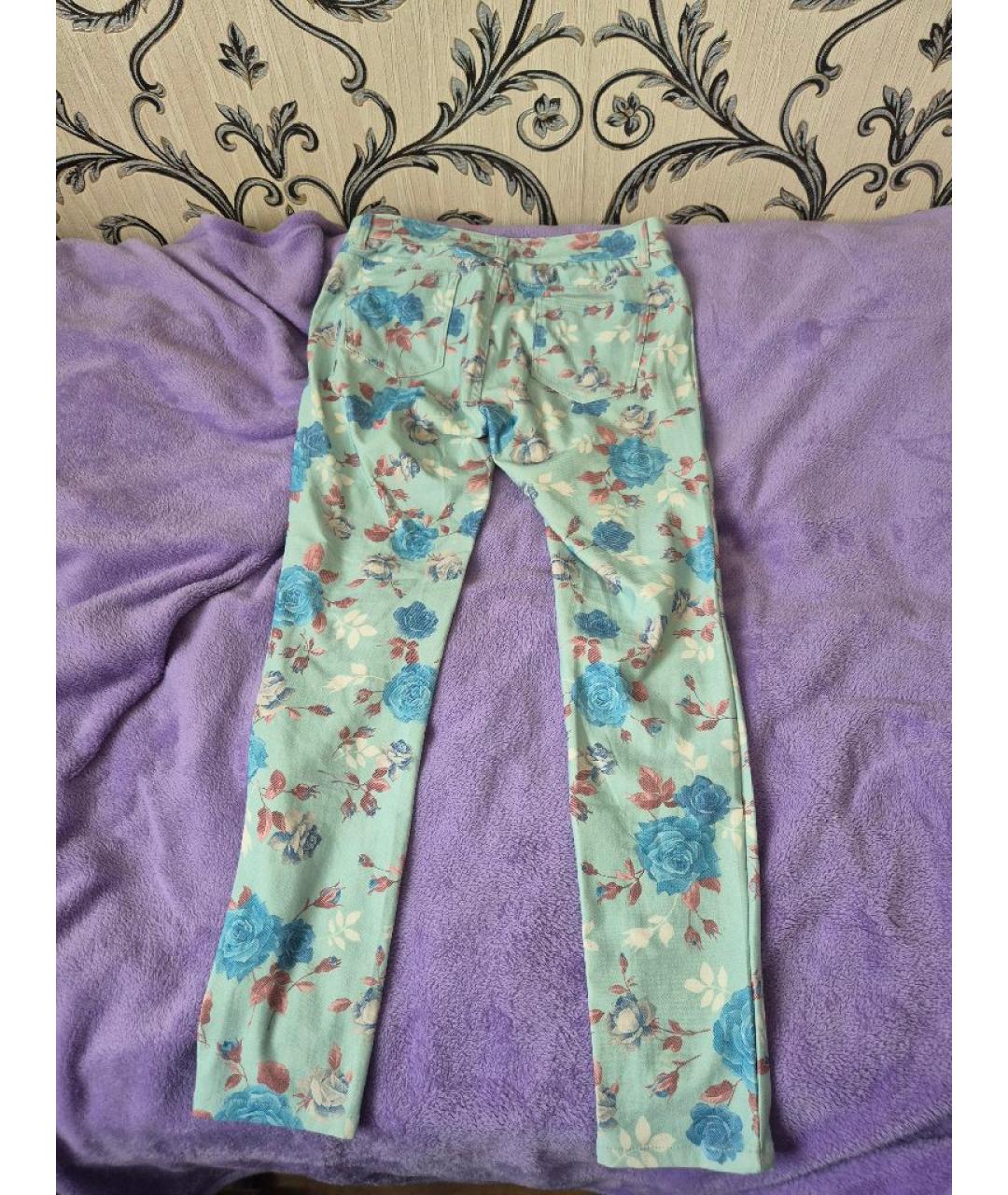 EMPORIO ARMANI Голубые хлопковые брюки узкие, фото 2