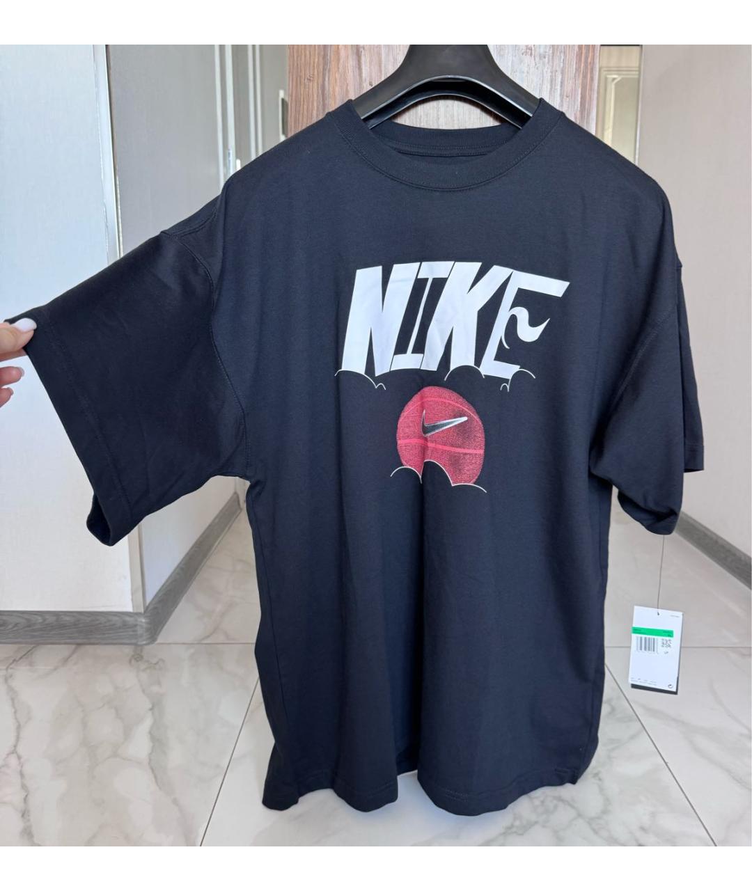 NIKE Черная хлопковая футболка, фото 9