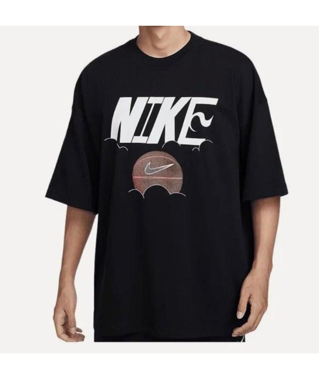 NIKE Черная хлопковая футболка, фото 2
