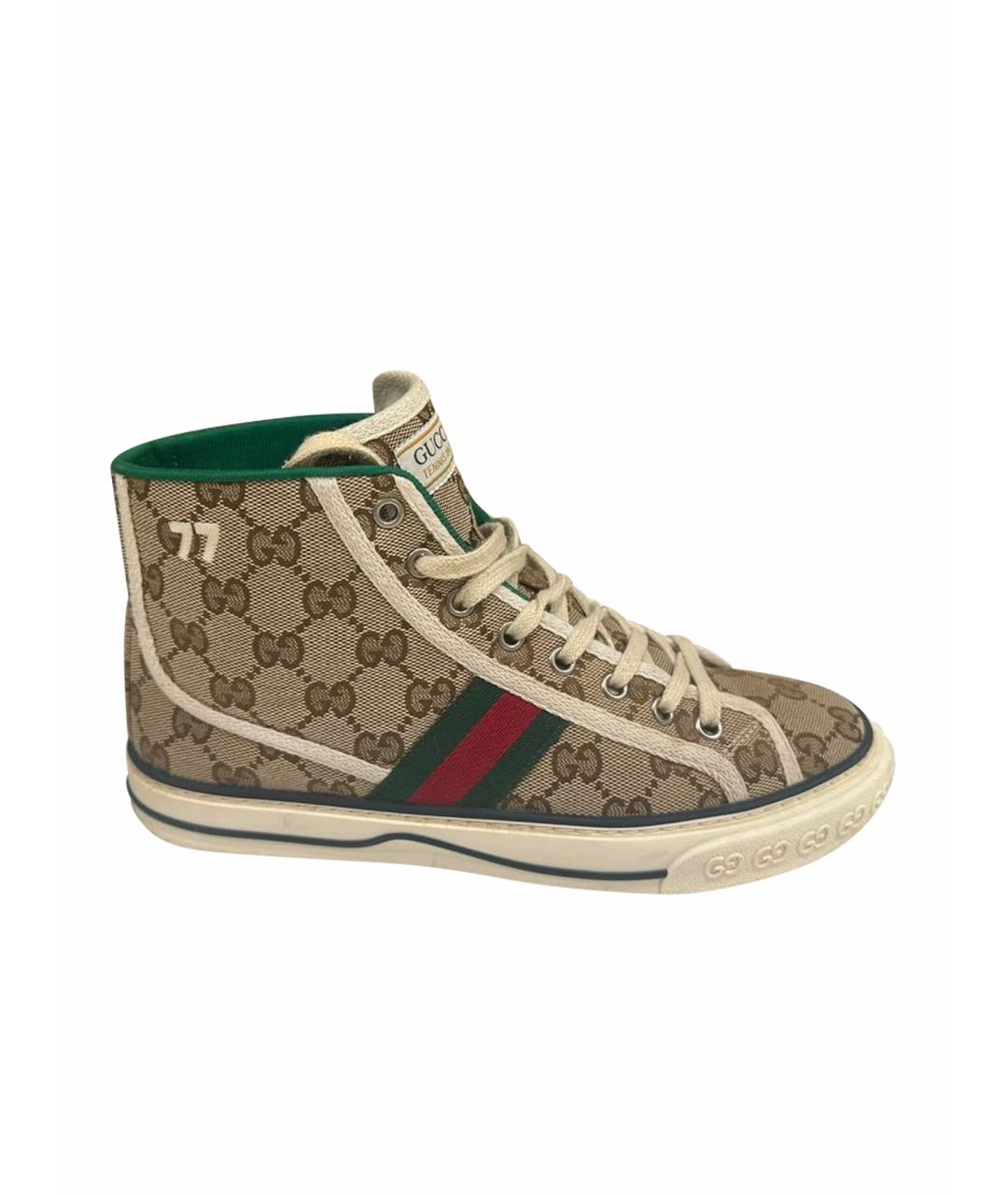 GUCCI Коричневые кеды, фото 1