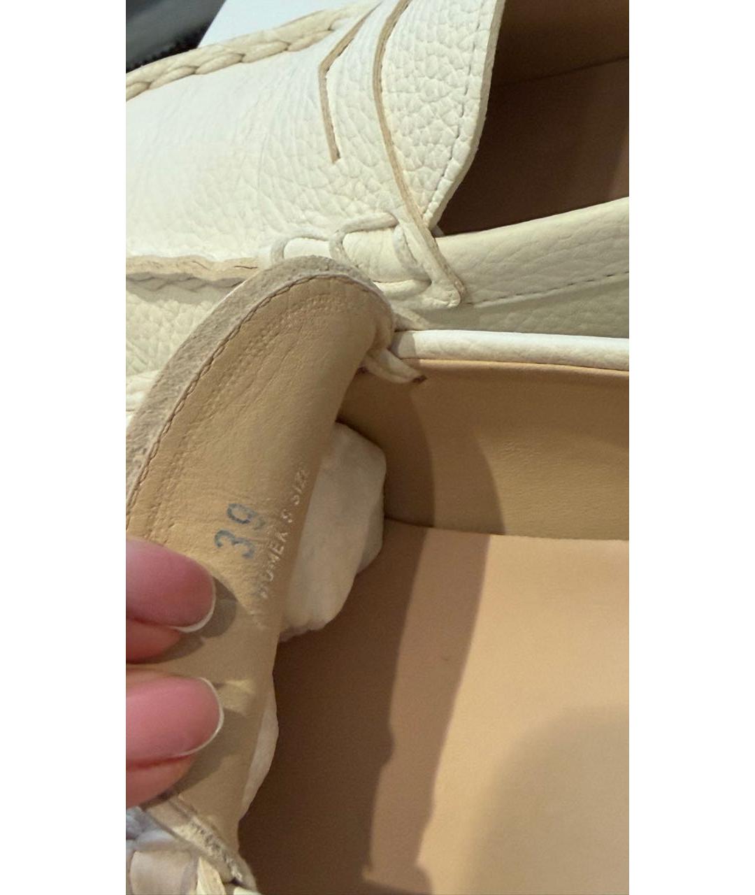 TOD'S Белые кожаные мокасины, фото 6