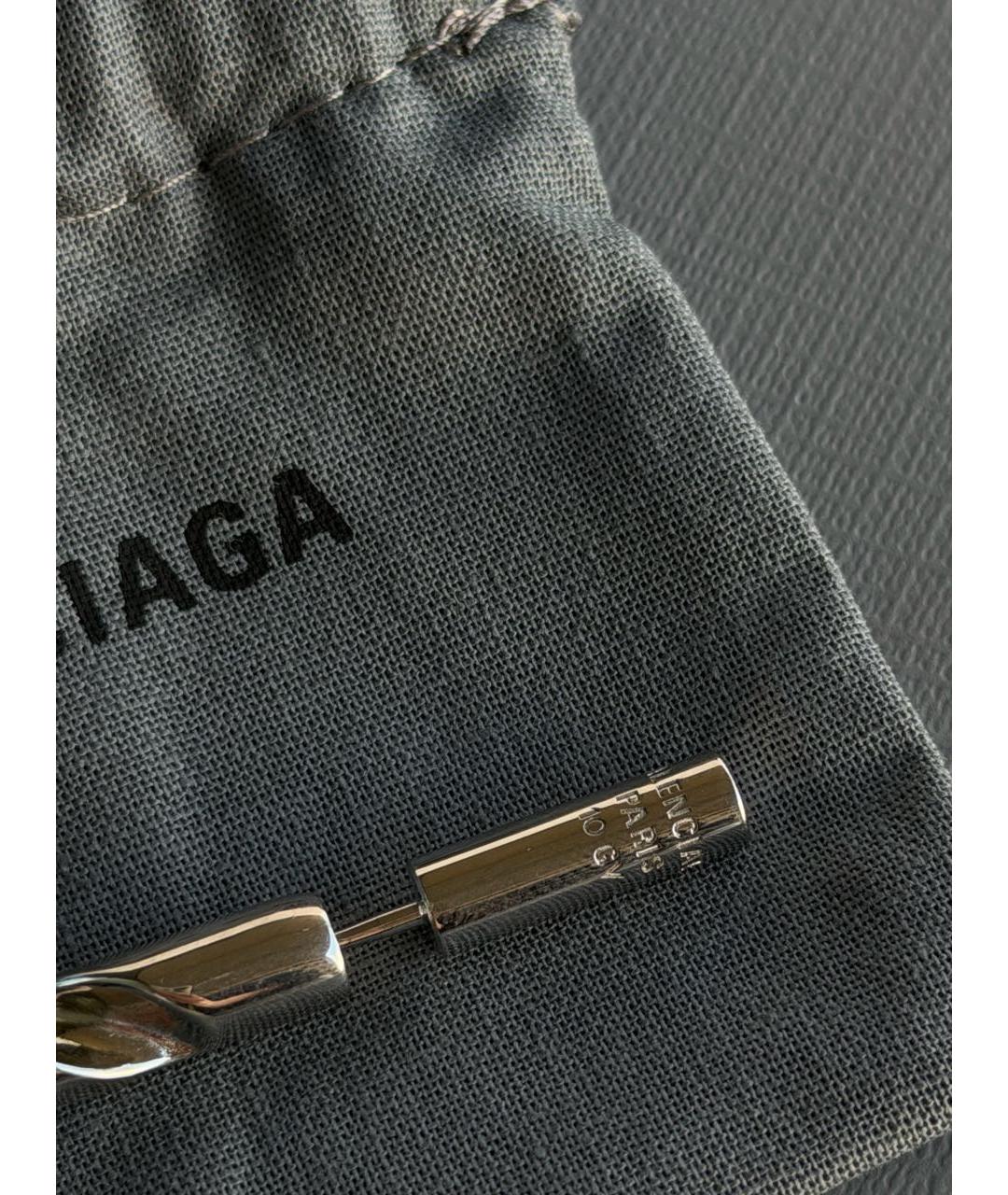 BALENCIAGA Серебряные металлические серьги, фото 3
