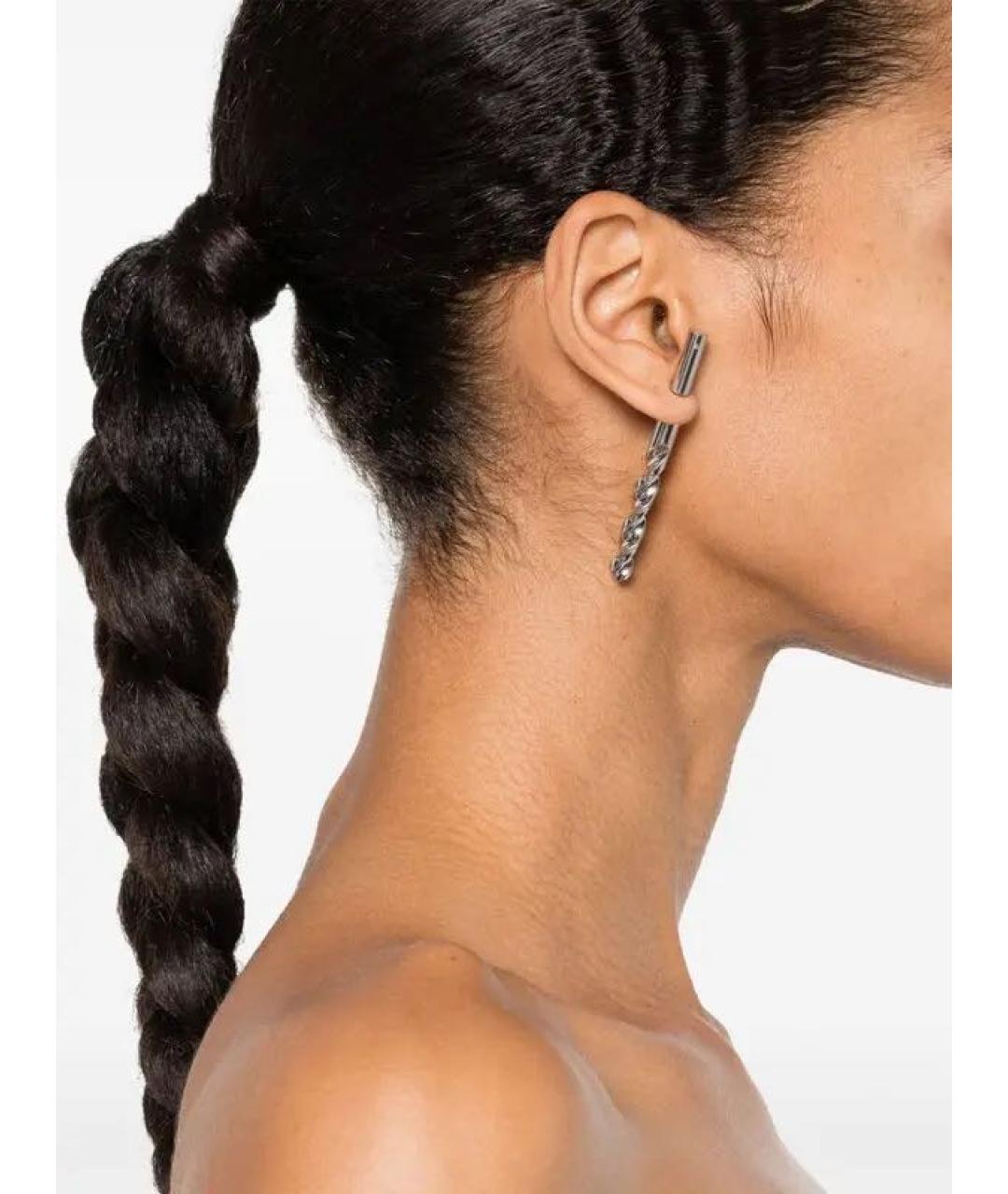 BALENCIAGA Серебряные металлические серьги, фото 4