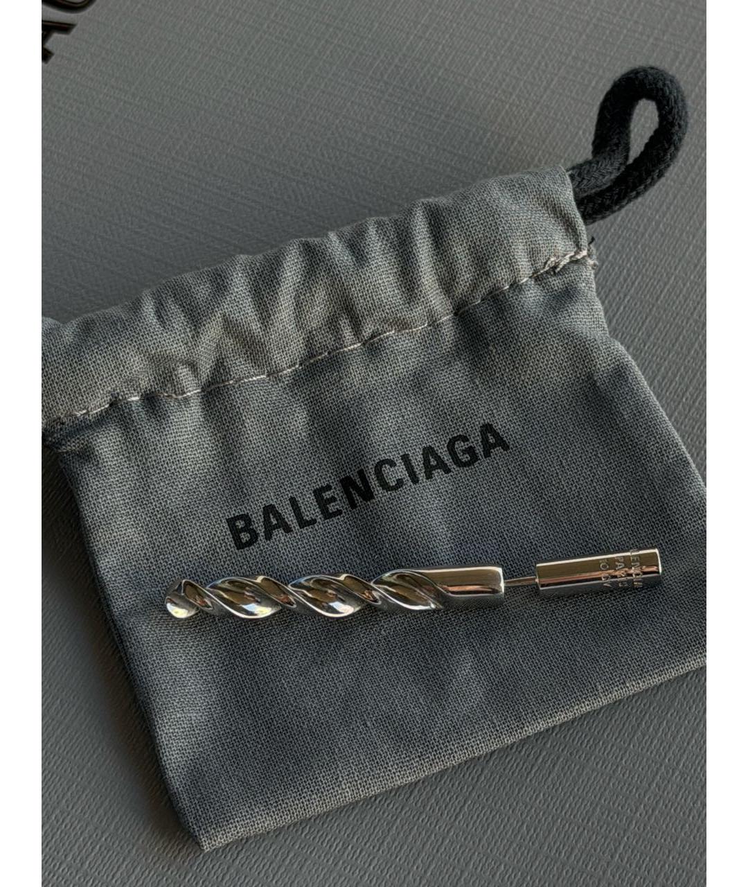 BALENCIAGA Серебряные металлические серьги, фото 2
