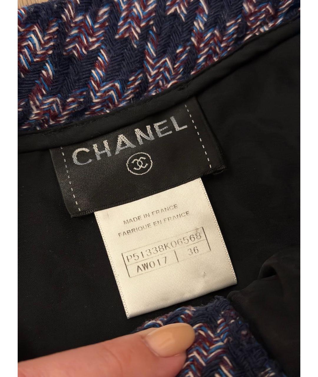 CHANEL Мульти шерстяные брюки широкие, фото 3