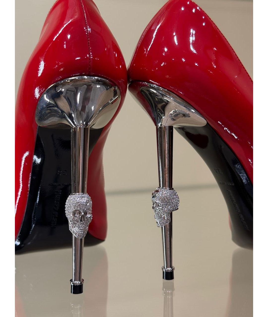 PHILIPP PLEIN Красные туфли из лакированной кожи, фото 3