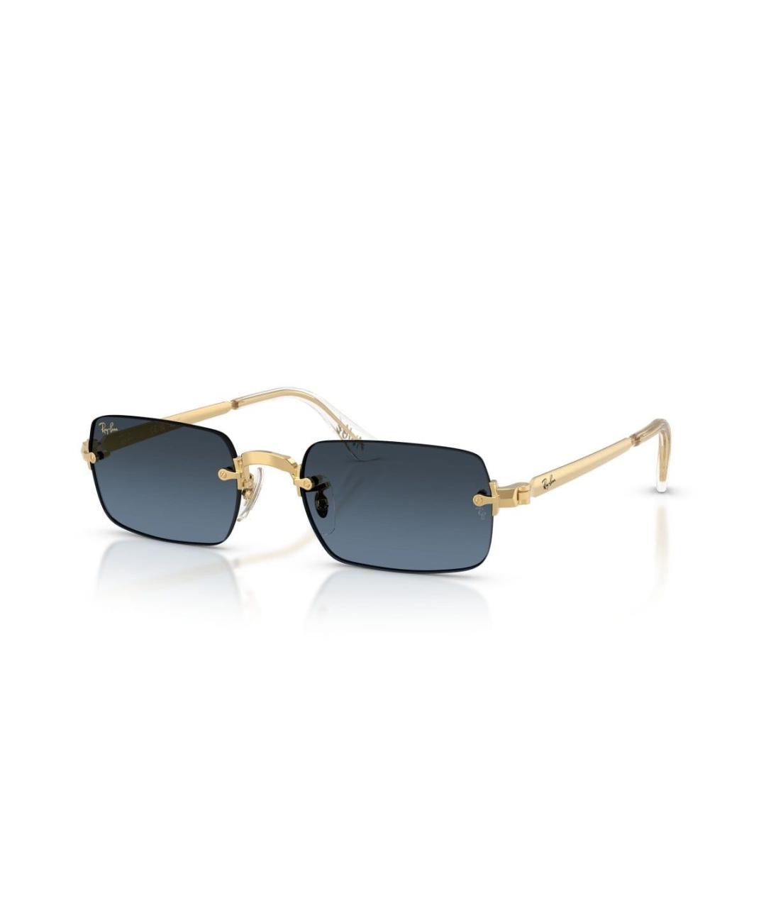 RAY BAN Темно-синие металлические солнцезащитные очки, фото 1