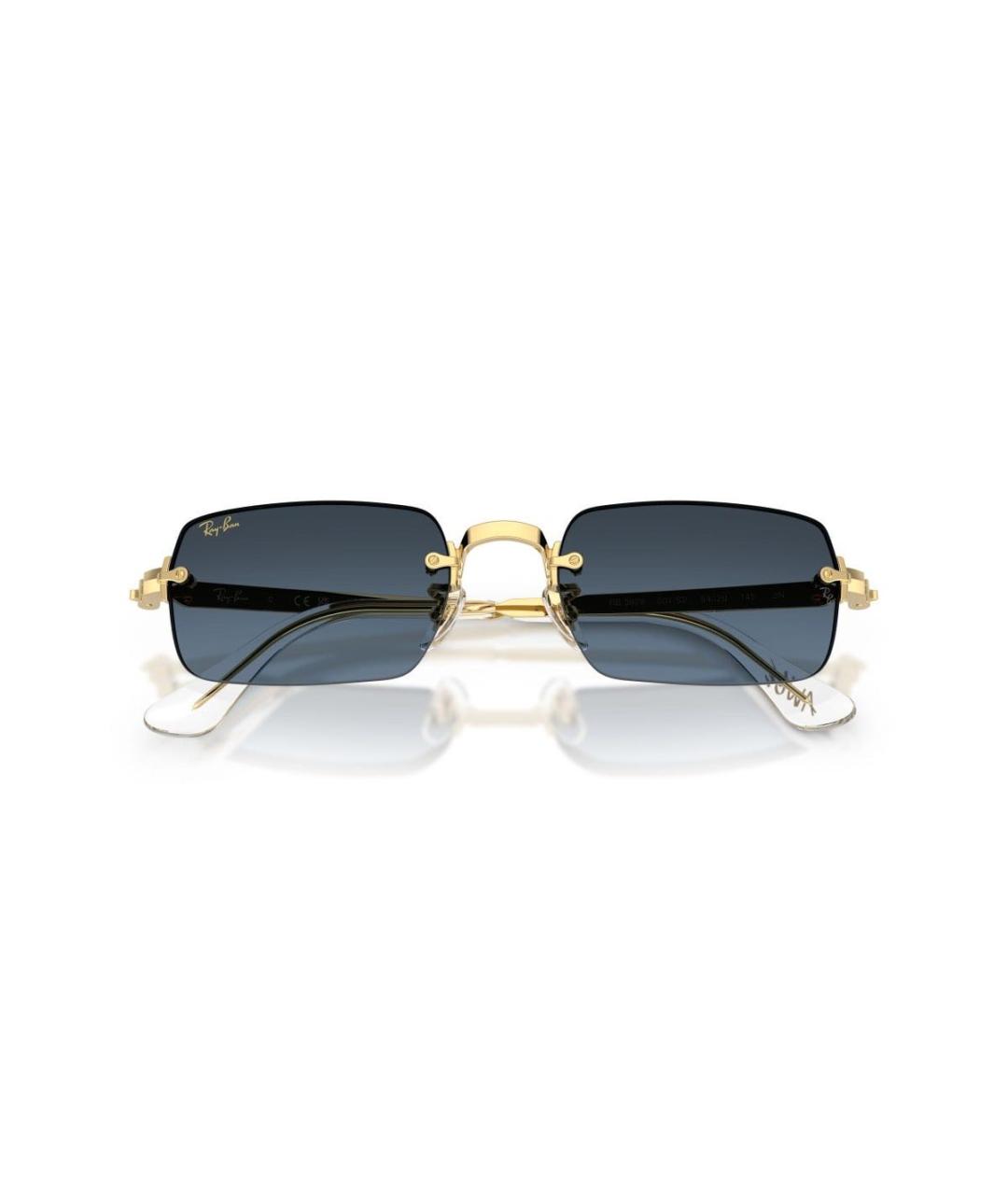 RAY BAN Темно-синие металлические солнцезащитные очки, фото 4