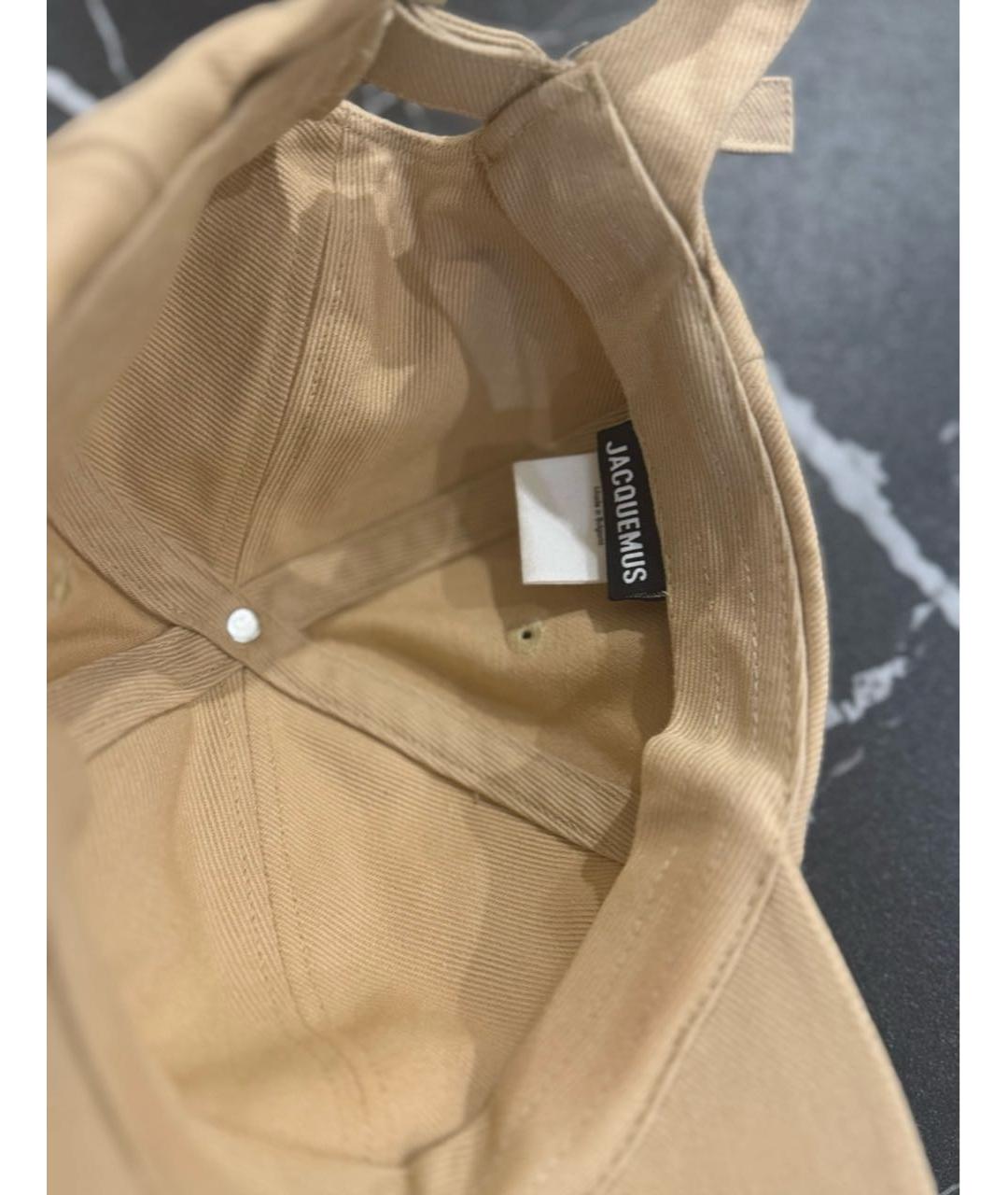 JACQUEMUS Бежевая хлопковая кепка, фото 3