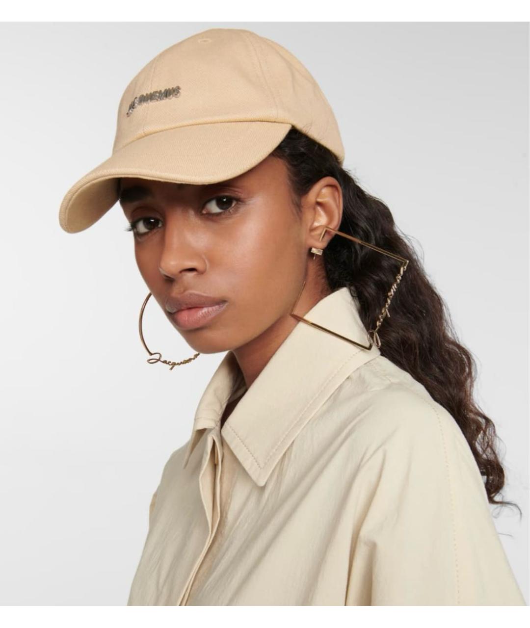 JACQUEMUS Бежевая хлопковая кепка, фото 4