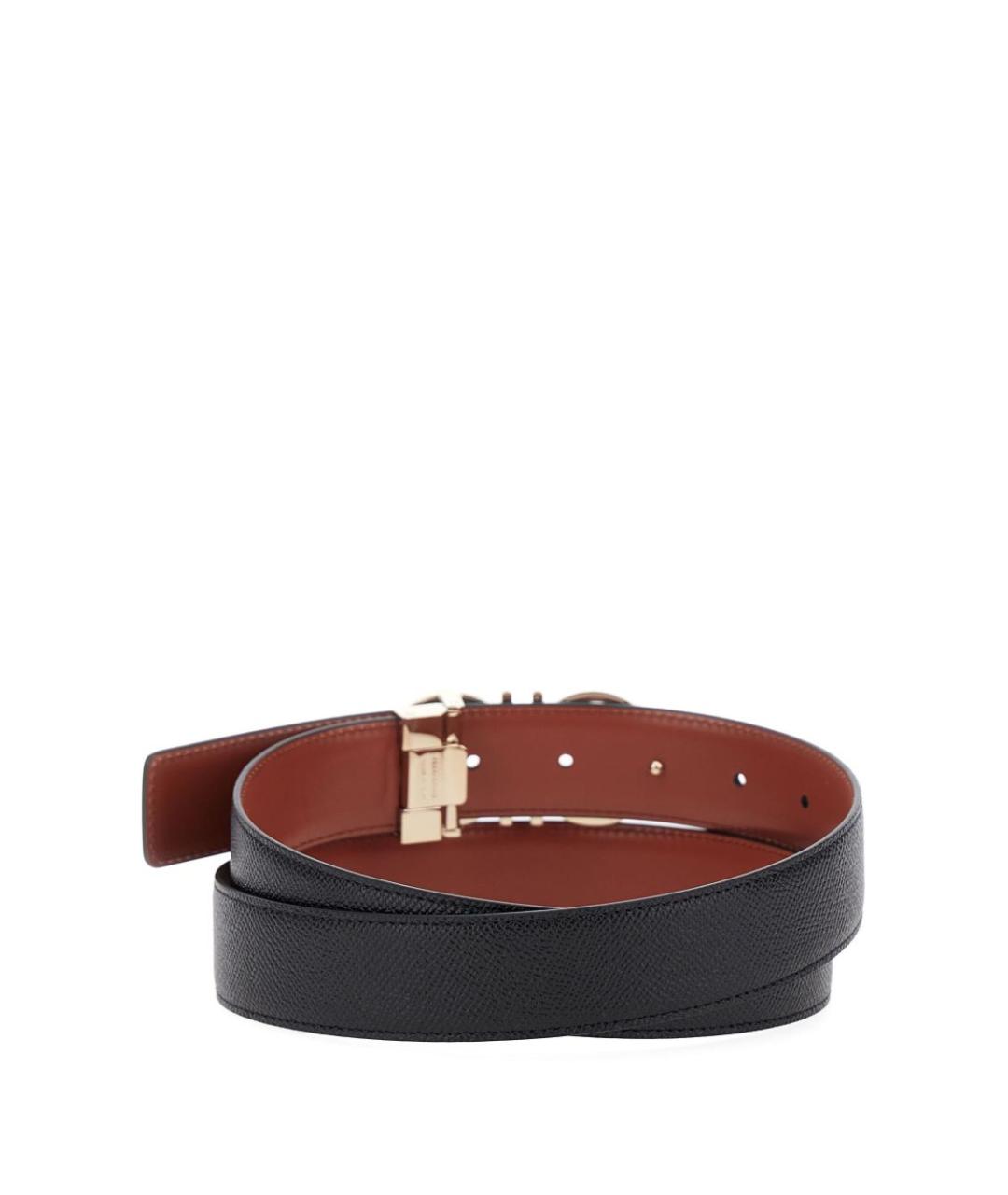 FERRAGAMO Черный кожаный ремень, фото 4