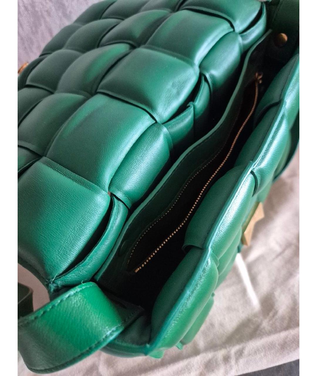 BOTTEGA VENETA Зеленая кожаная сумка через плечо, фото 4