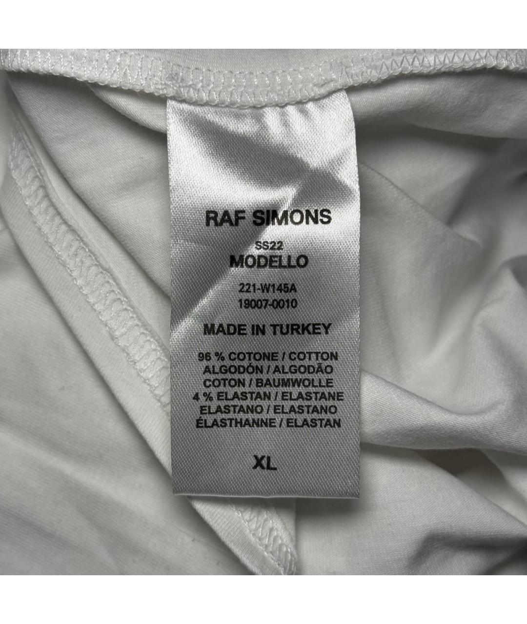 RAF SIMONS Белая хлопко-эластановая майка, фото 8