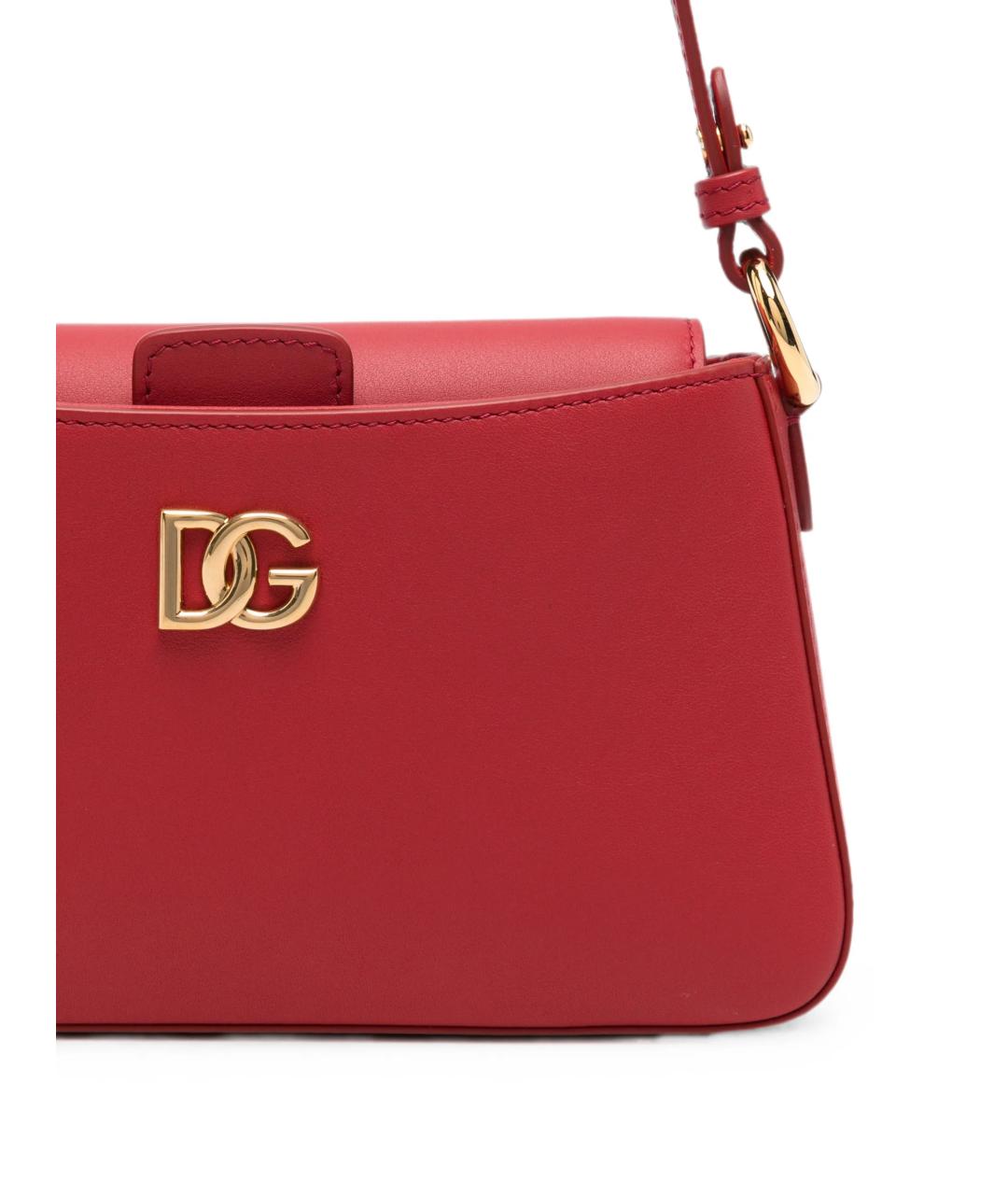 DOLCE&GABBANA Красная кожаная сумка через плечо, фото 4