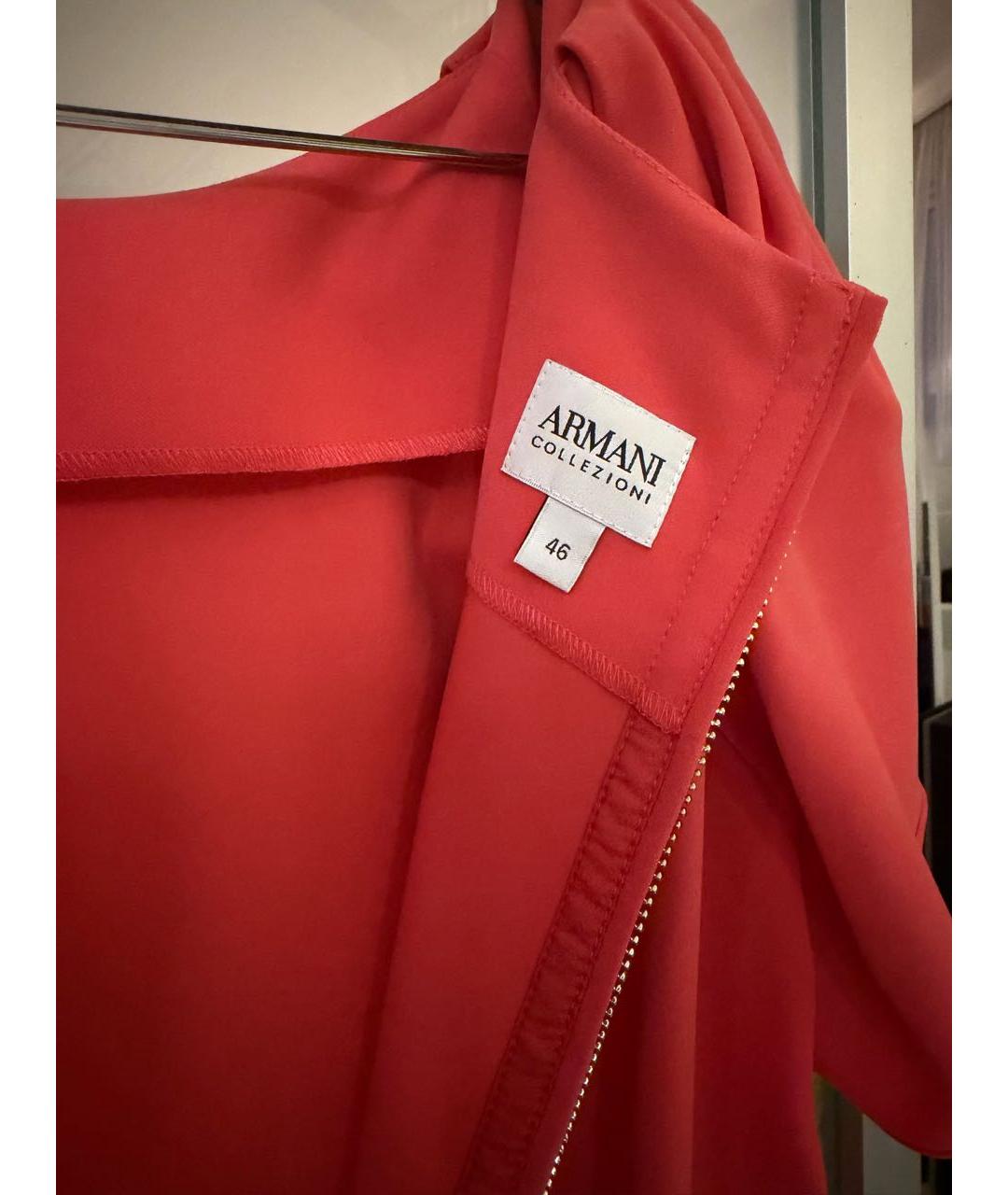 ARMANI COLLEZIONI Коралловое полиэстеровое повседневное платье, фото 4