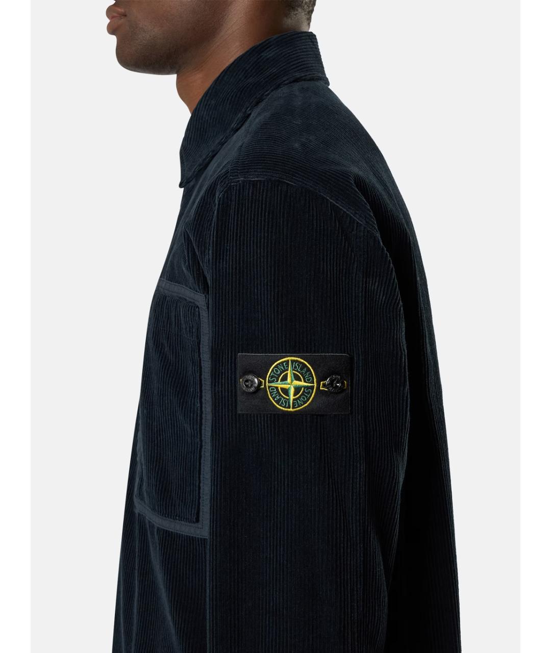 STONE ISLAND Синяя хлопковая кэжуал рубашка, фото 3