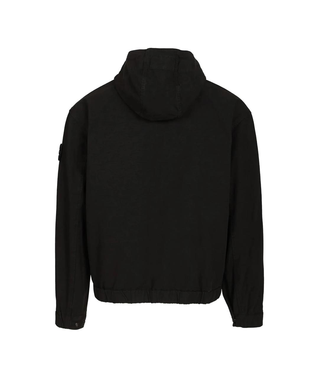 STONE ISLAND Черная хлопковая куртка, фото 2