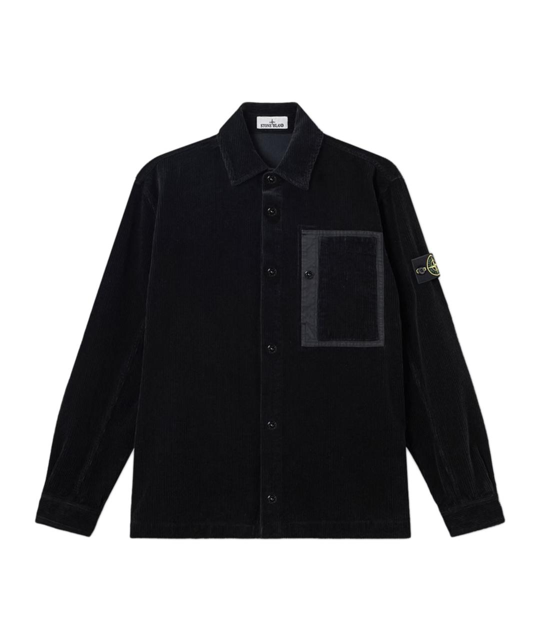 STONE ISLAND Черная хлопковая кэжуал рубашка, фото 1