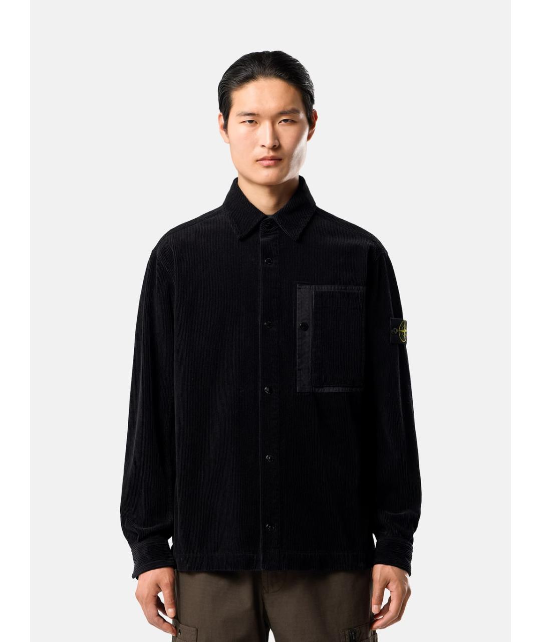 STONE ISLAND Черная хлопковая кэжуал рубашка, фото 2