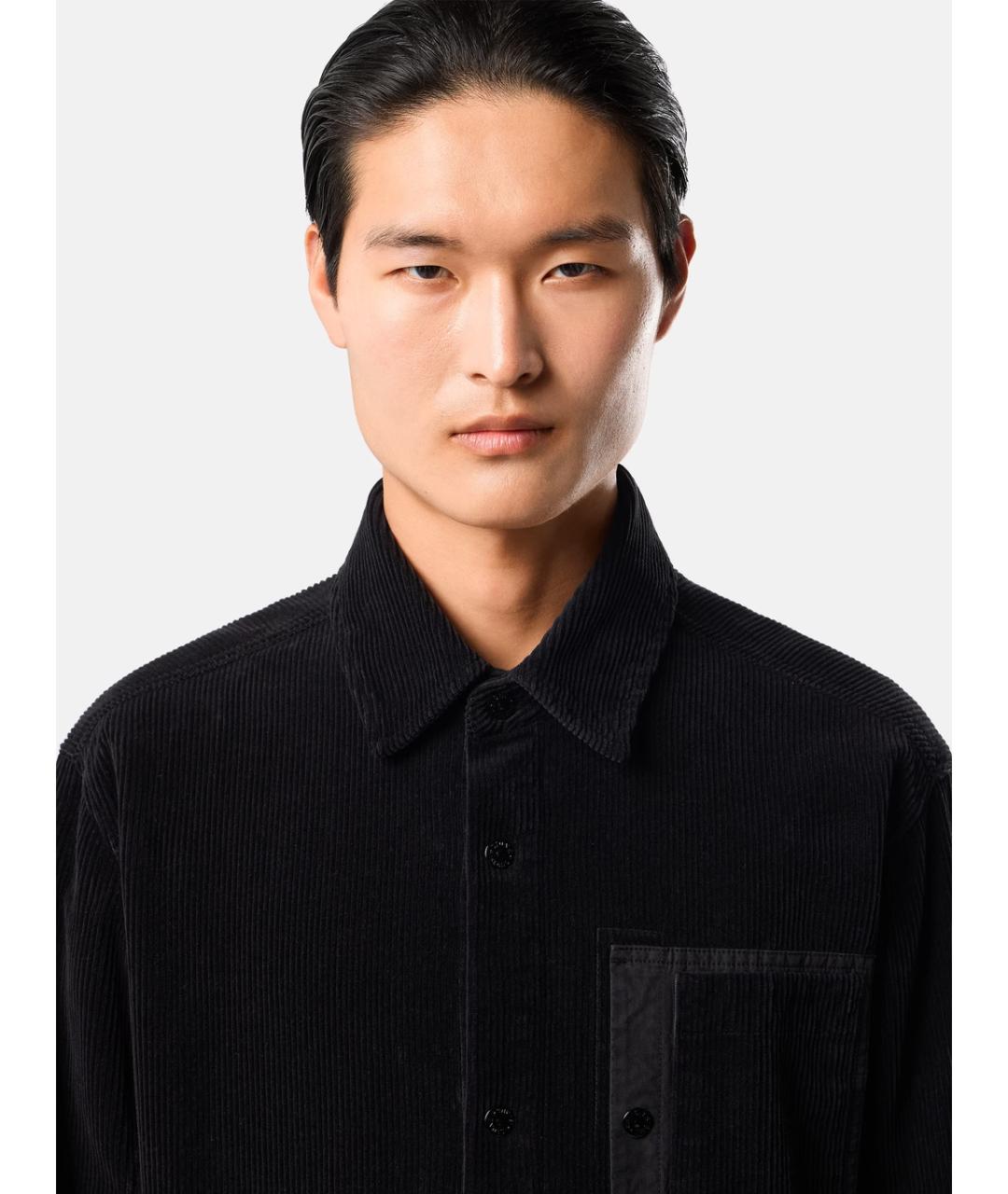 STONE ISLAND Черная хлопковая кэжуал рубашка, фото 5