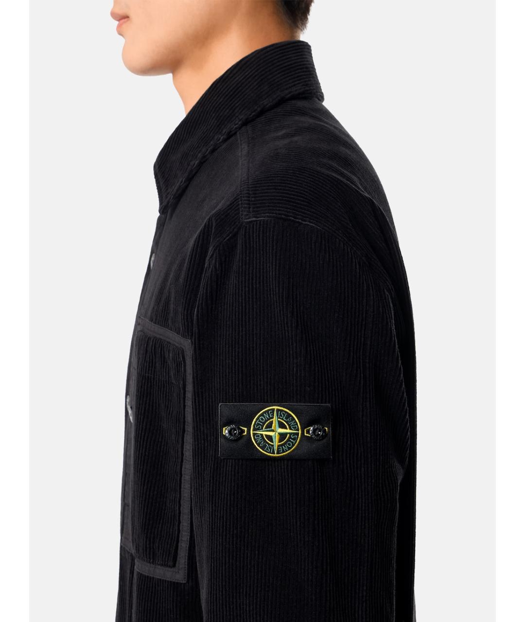 STONE ISLAND Черная хлопковая кэжуал рубашка, фото 4