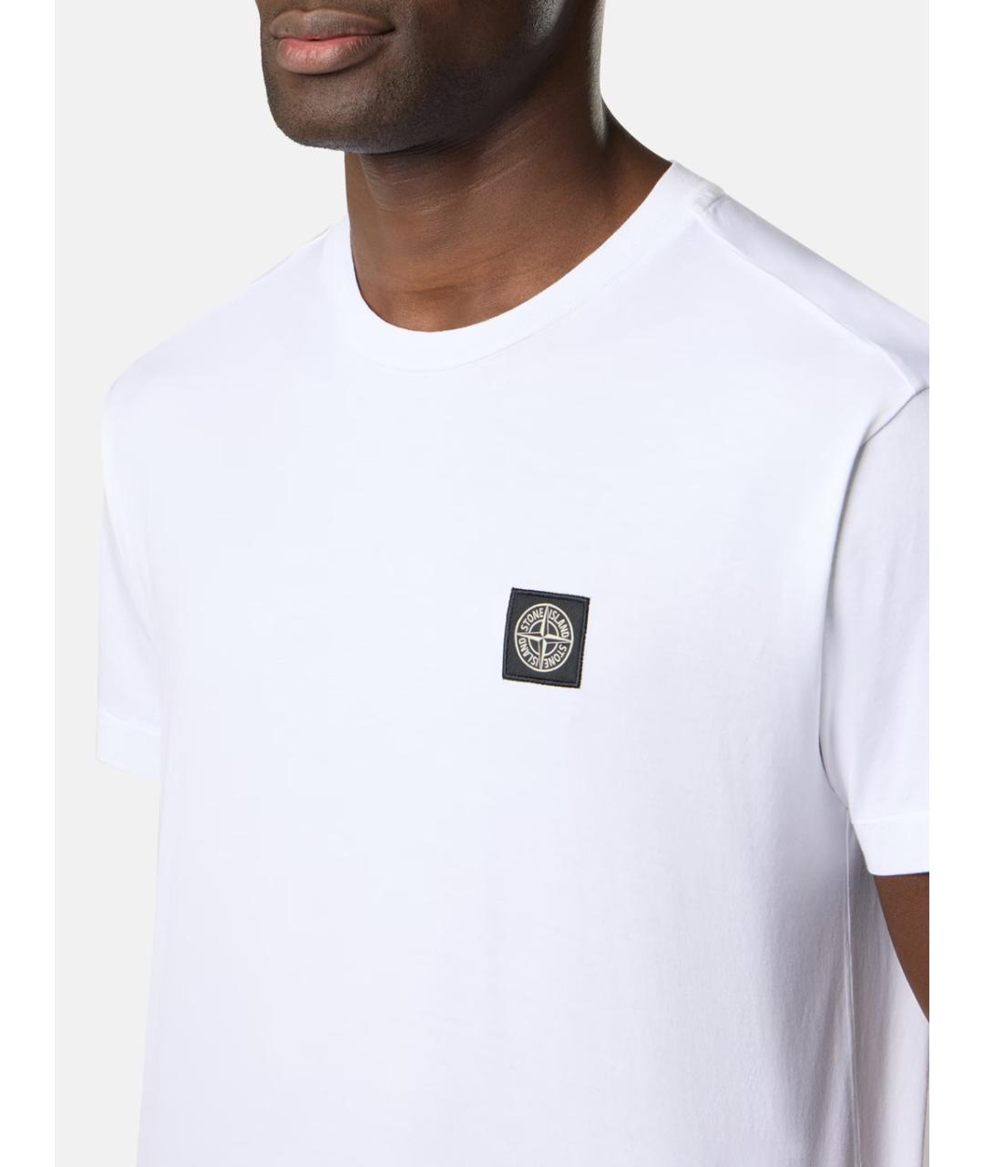 STONE ISLAND Белая хлопковая футболка, фото 3