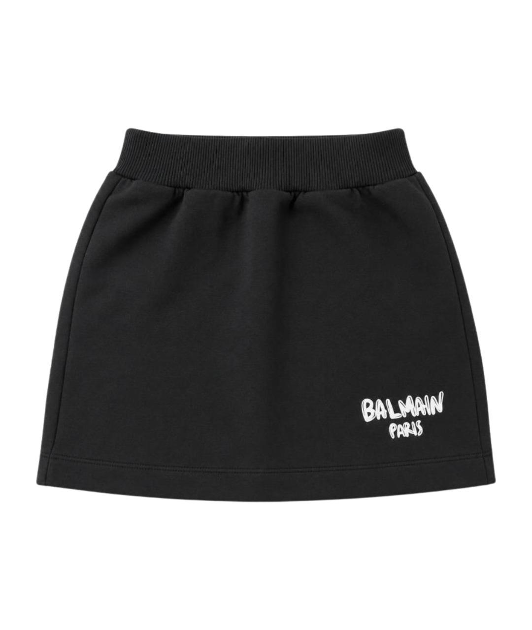 BALMAIN Темно-синяя хлопковая юбка, фото 1