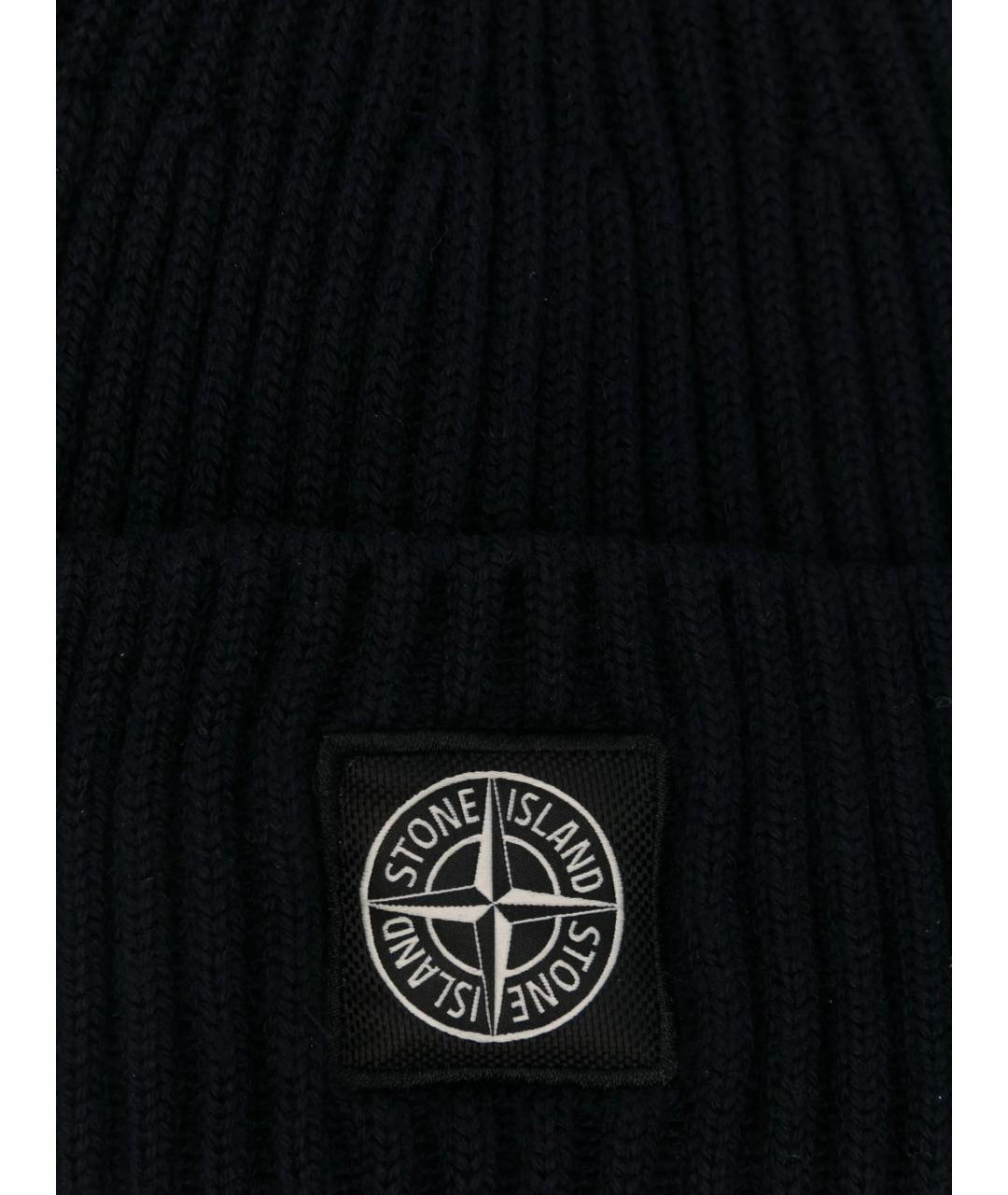 STONE ISLAND Черная шерстяная шапка, фото 3