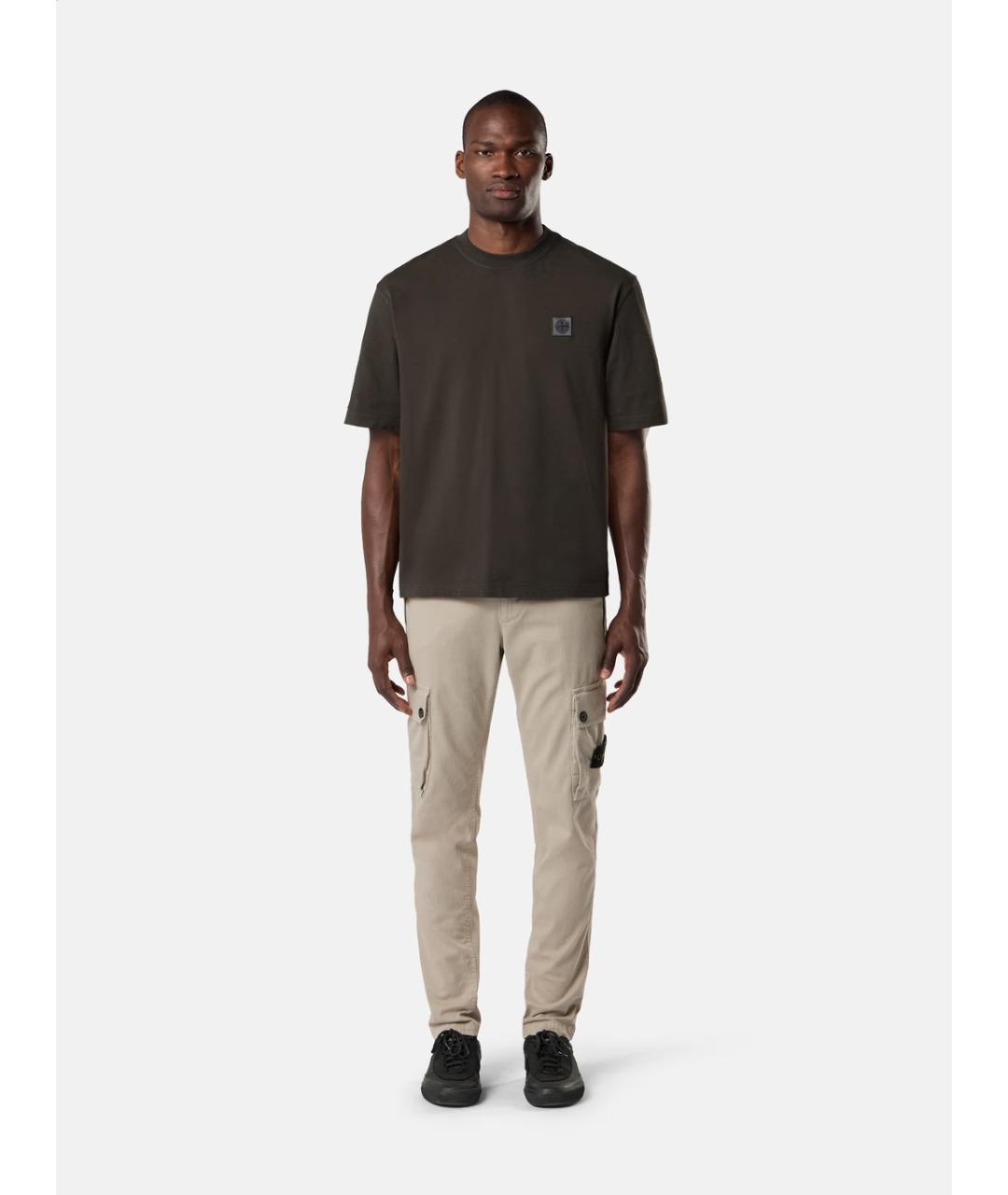 STONE ISLAND Зеленая хлопковая футболка, фото 2