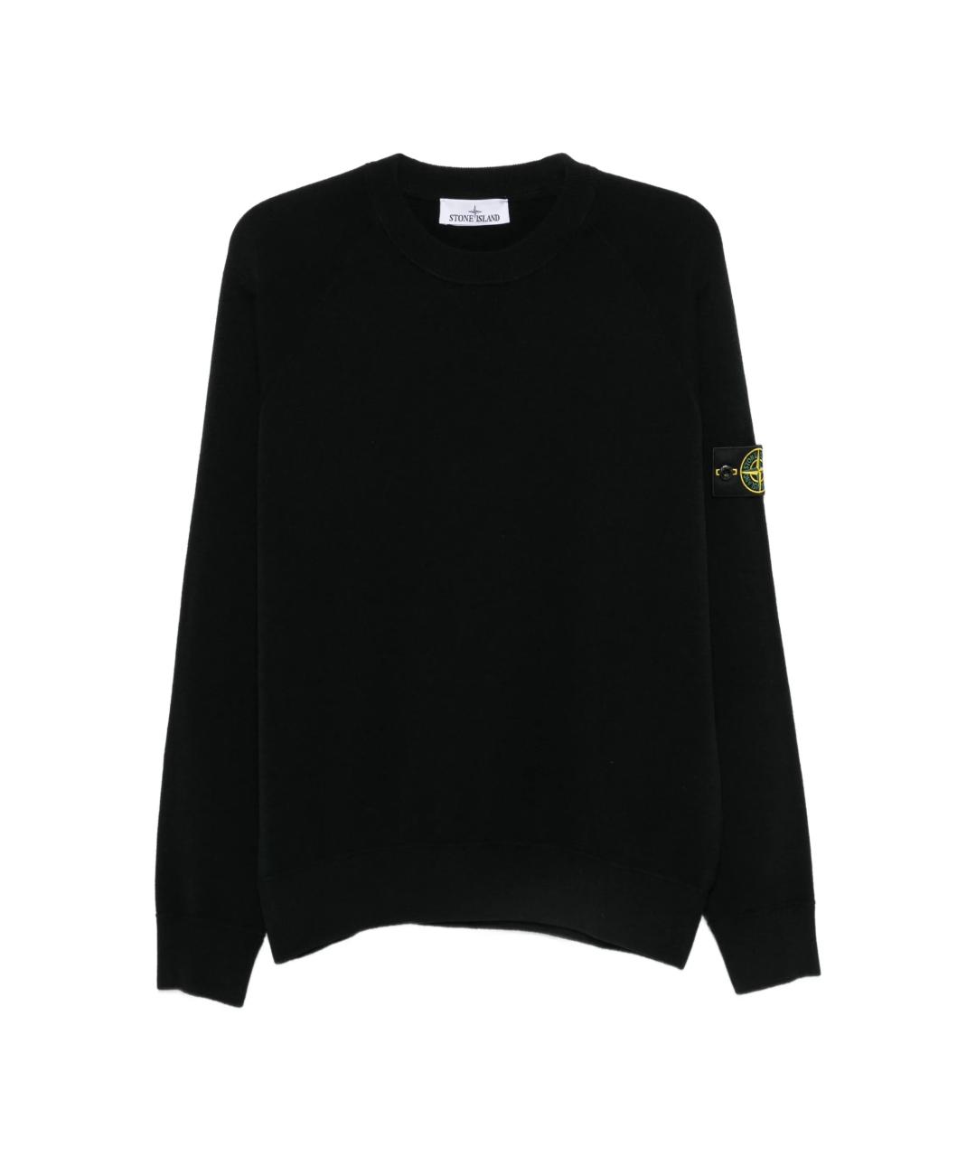 STONE ISLAND Черный шерстяной джемпер / свитер, фото 1