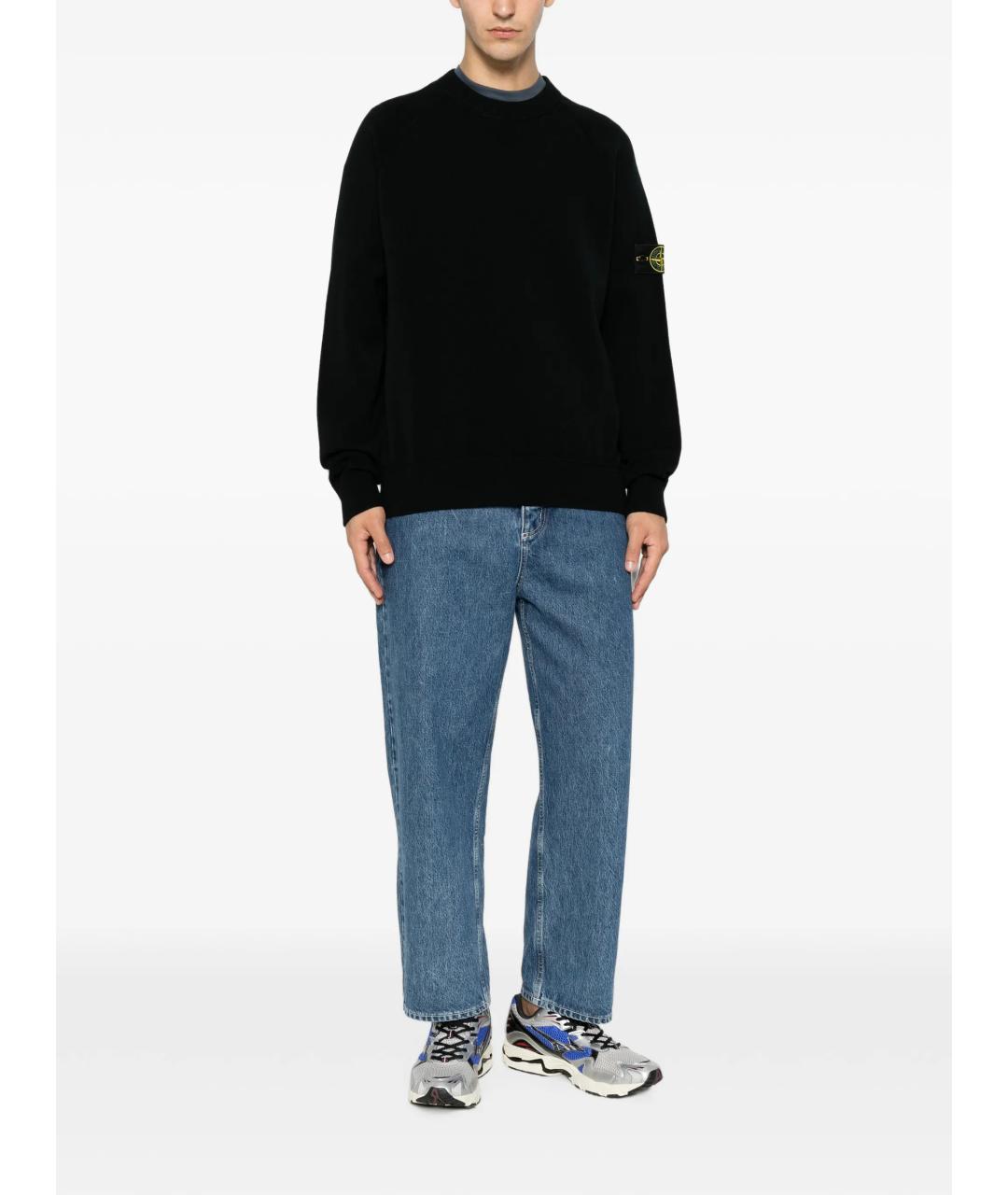STONE ISLAND Черный шерстяной джемпер / свитер, фото 2