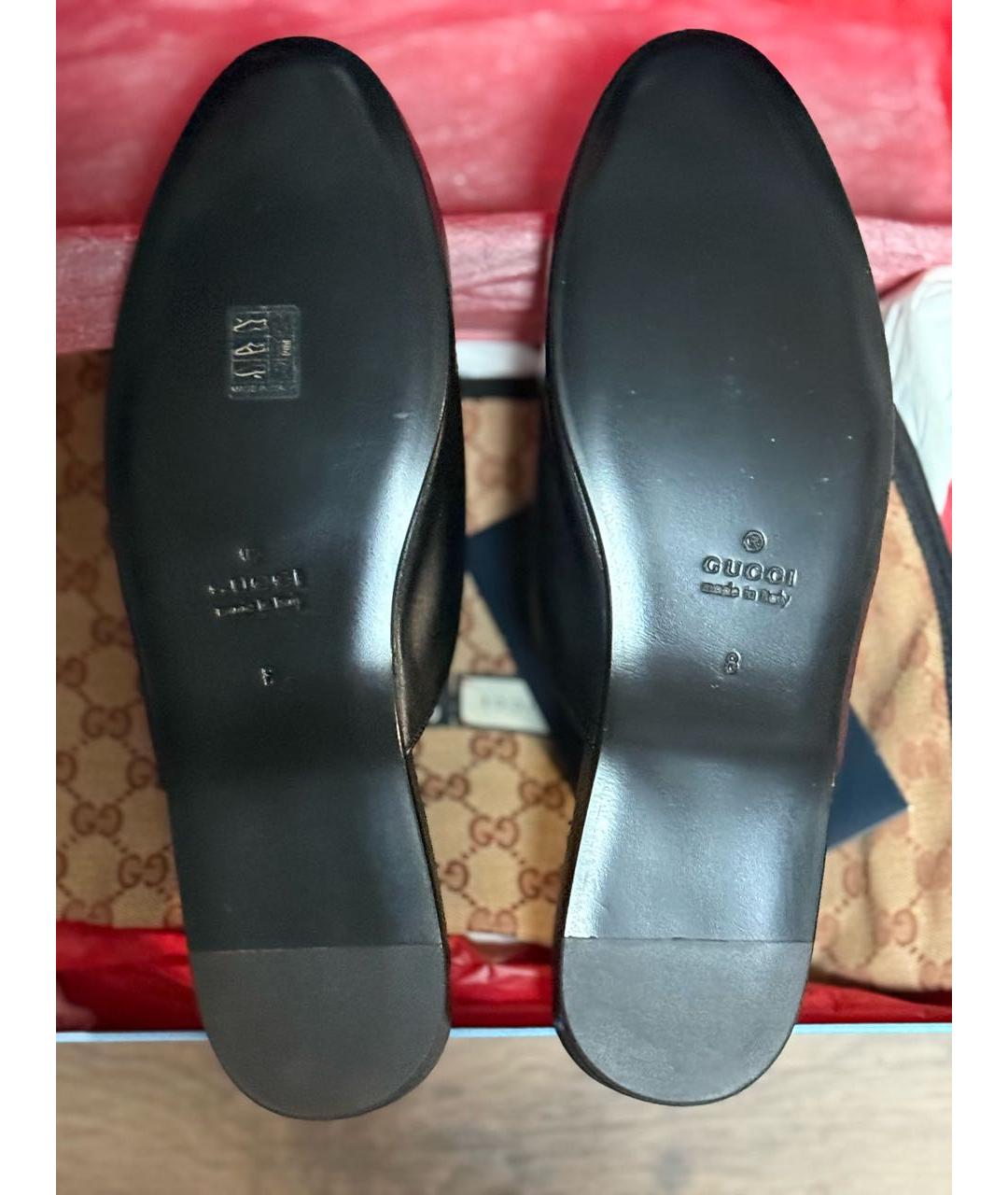 GUCCI Черные кожаные слипоны, фото 6