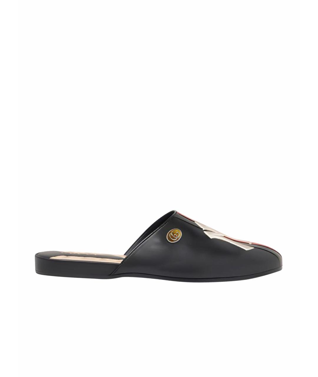 GUCCI Черные кожаные слипоны, фото 1