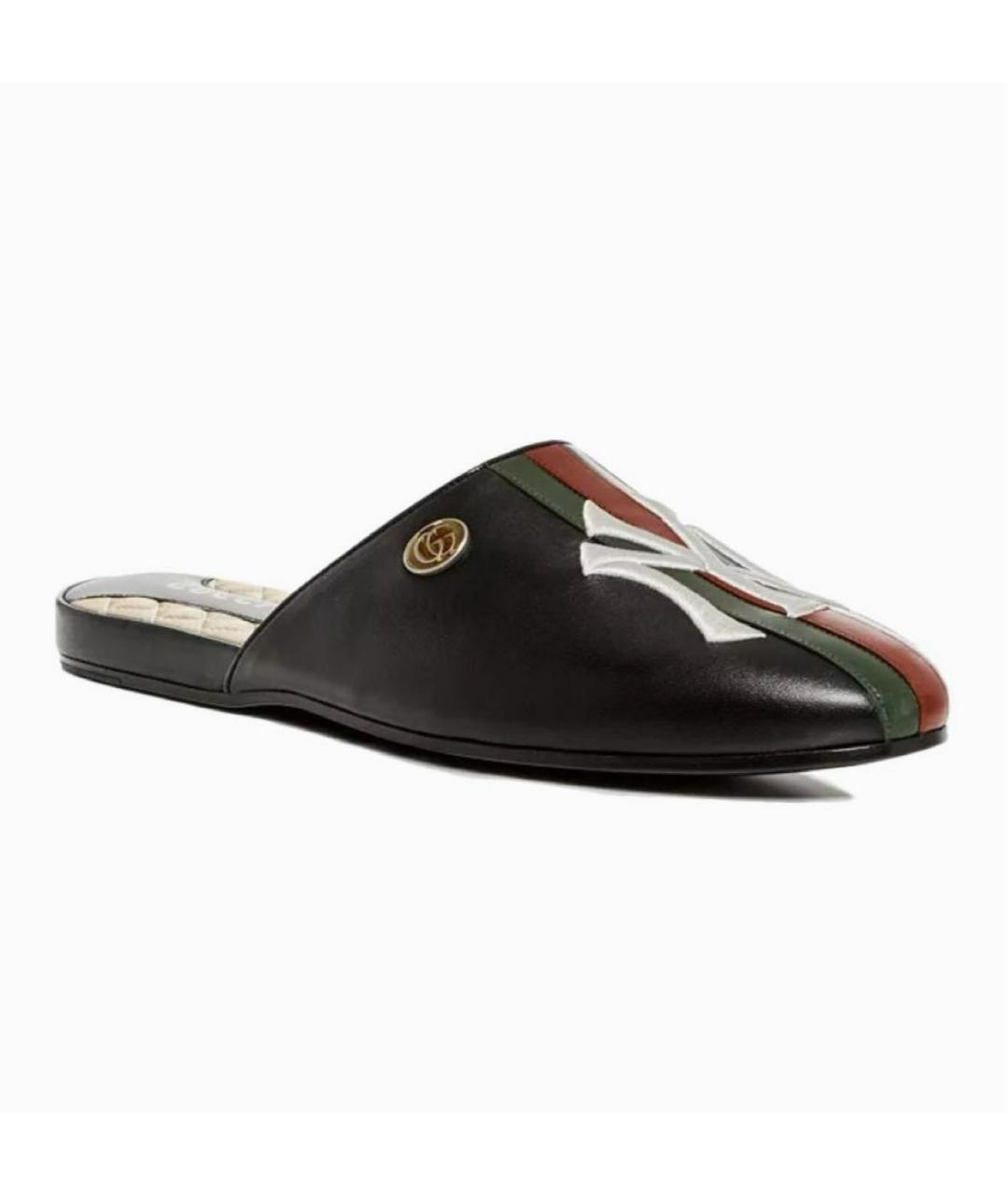 GUCCI Черные кожаные слипоны, фото 2