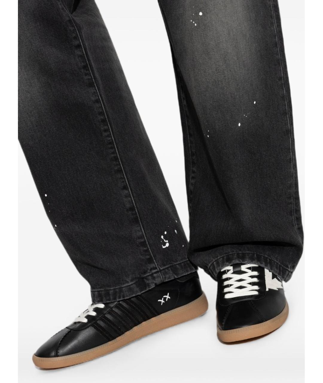 DSQUARED2 Черные кожаные низкие кроссовки / кеды, фото 4