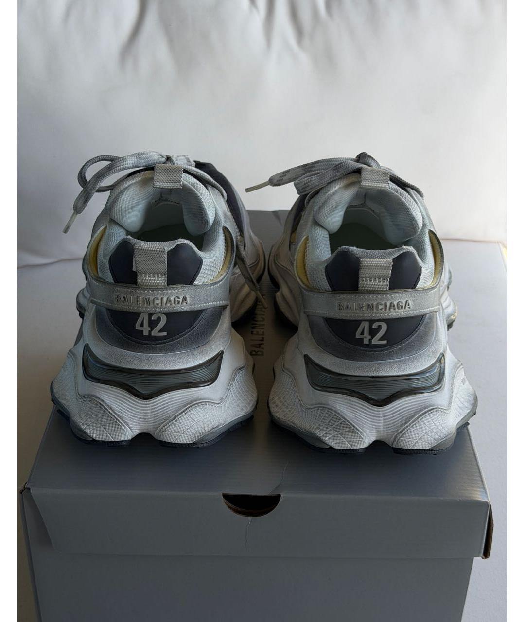 BALENCIAGA Белые замшевые низкие кроссовки / кеды, фото 4