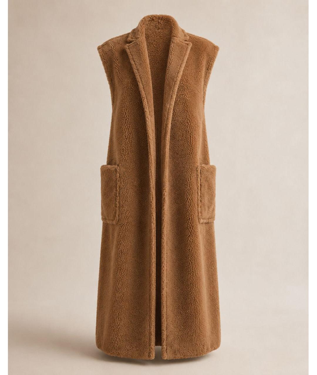 MAX MARA Коричневый шерстяной жилет, фото 9