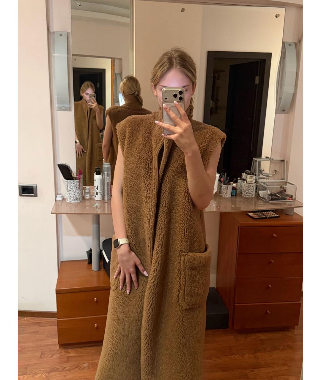 MAX MARA Коричневый шерстяной жилет, фото 2