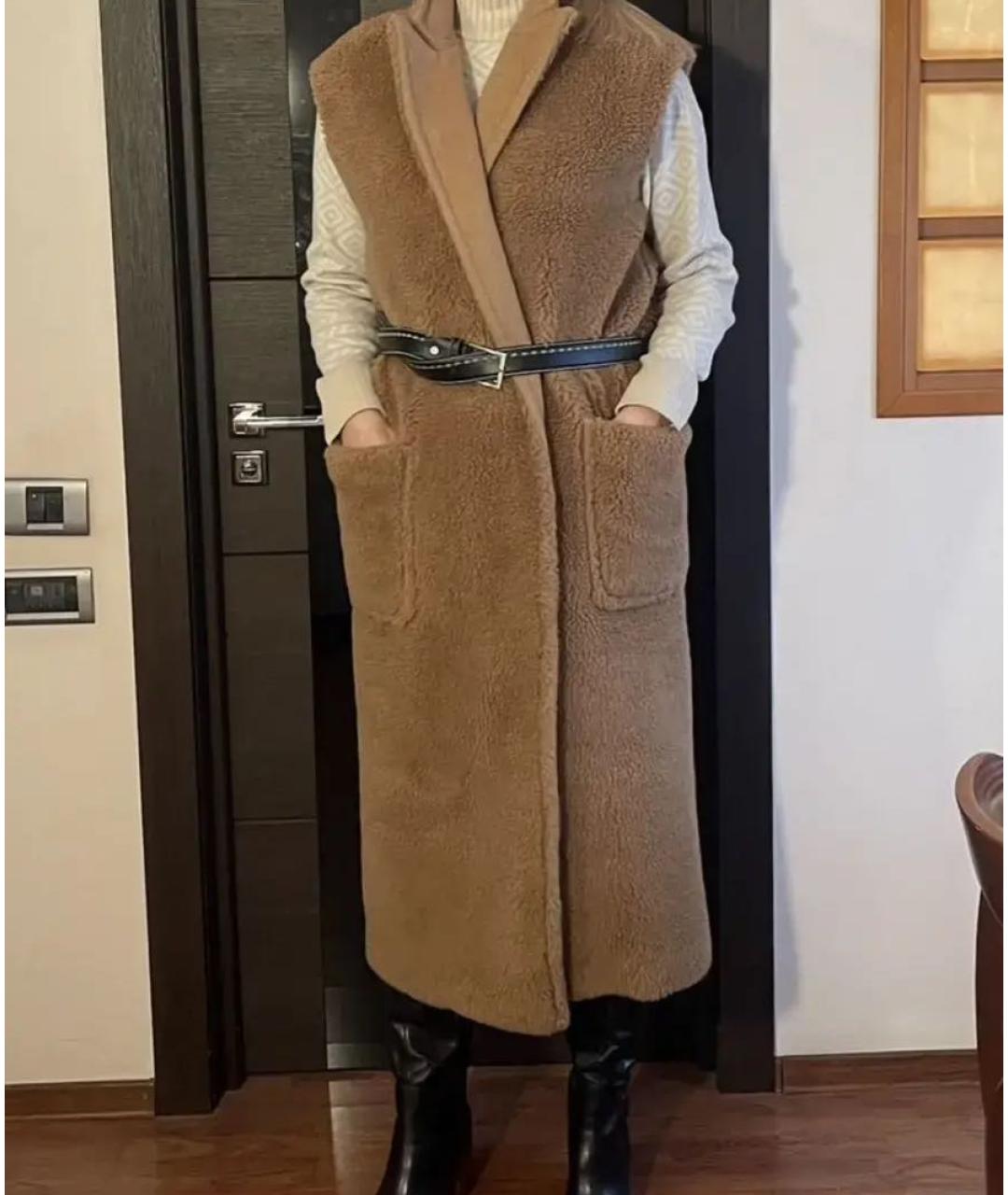 MAX MARA Коричневый шерстяной жилет, фото 6