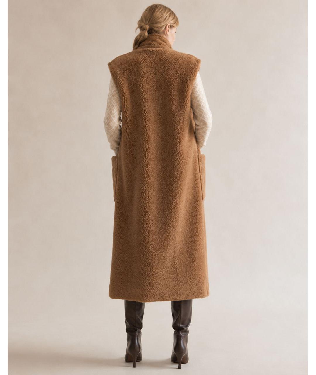 MAX MARA Коричневый шерстяной жилет, фото 4
