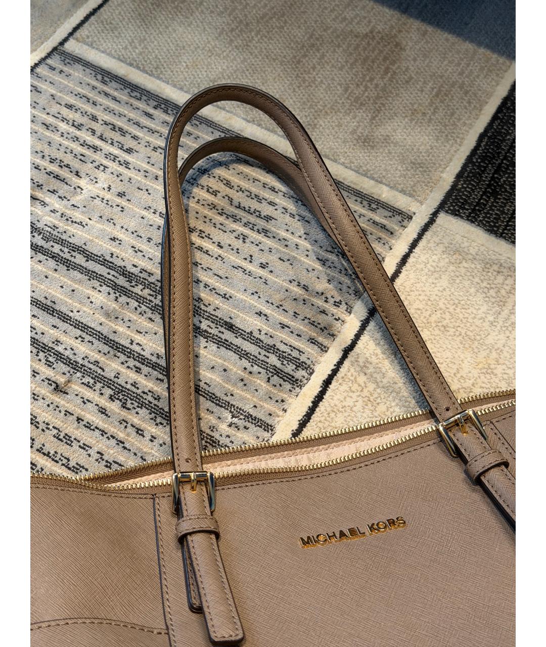 MICHAEL KORS Коричневая кожаная сумка с короткими ручками, фото 2