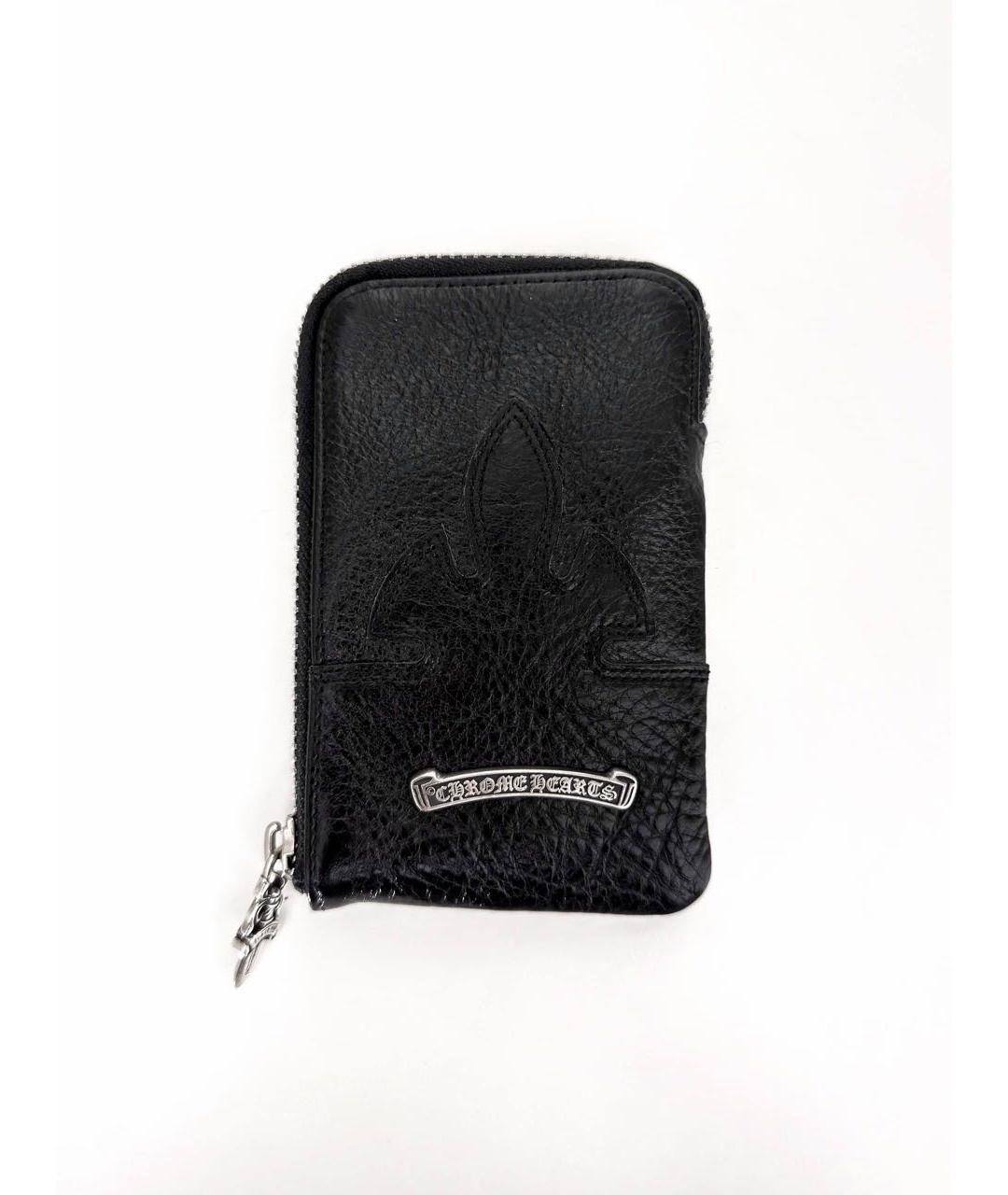 CHROME HEARTS Черный кожаный кошелек, фото 1