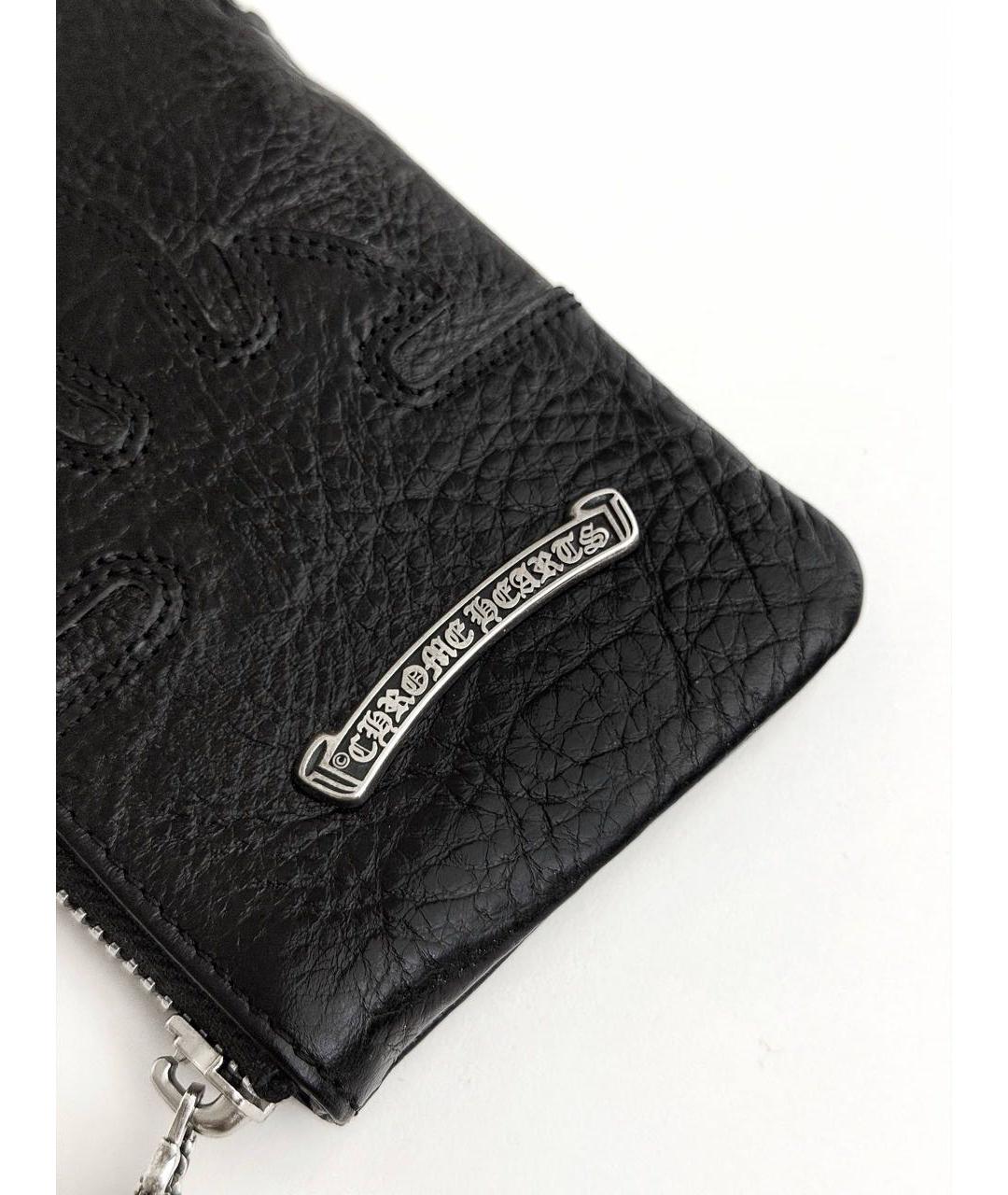 CHROME HEARTS Черный кожаный кошелек, фото 4